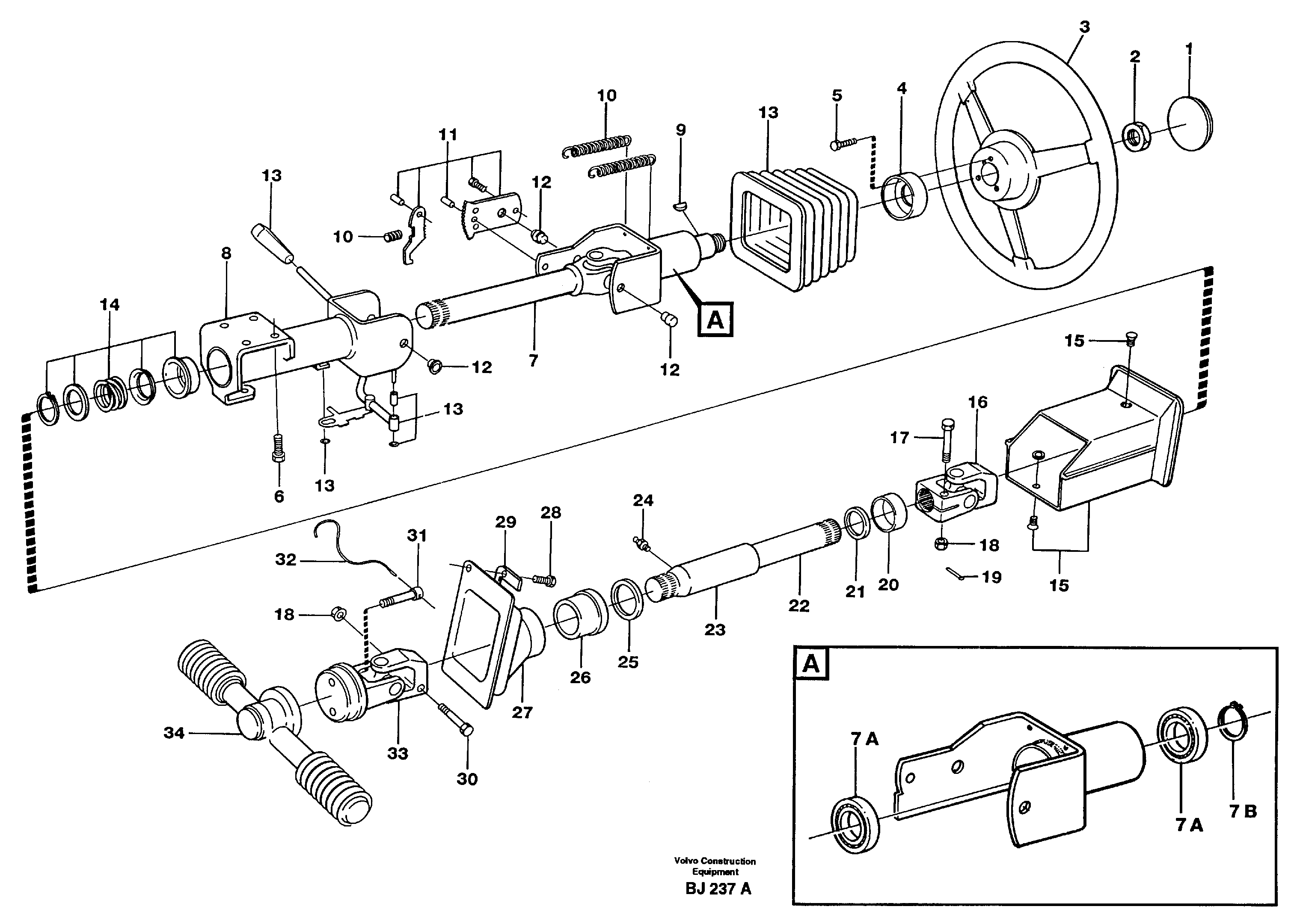 Схема запчастей Volvo A30C - 6492 Рулевая система A30C VOLVO BM VOLVO BM A30C SER NO - 2320/- 2275, USA
