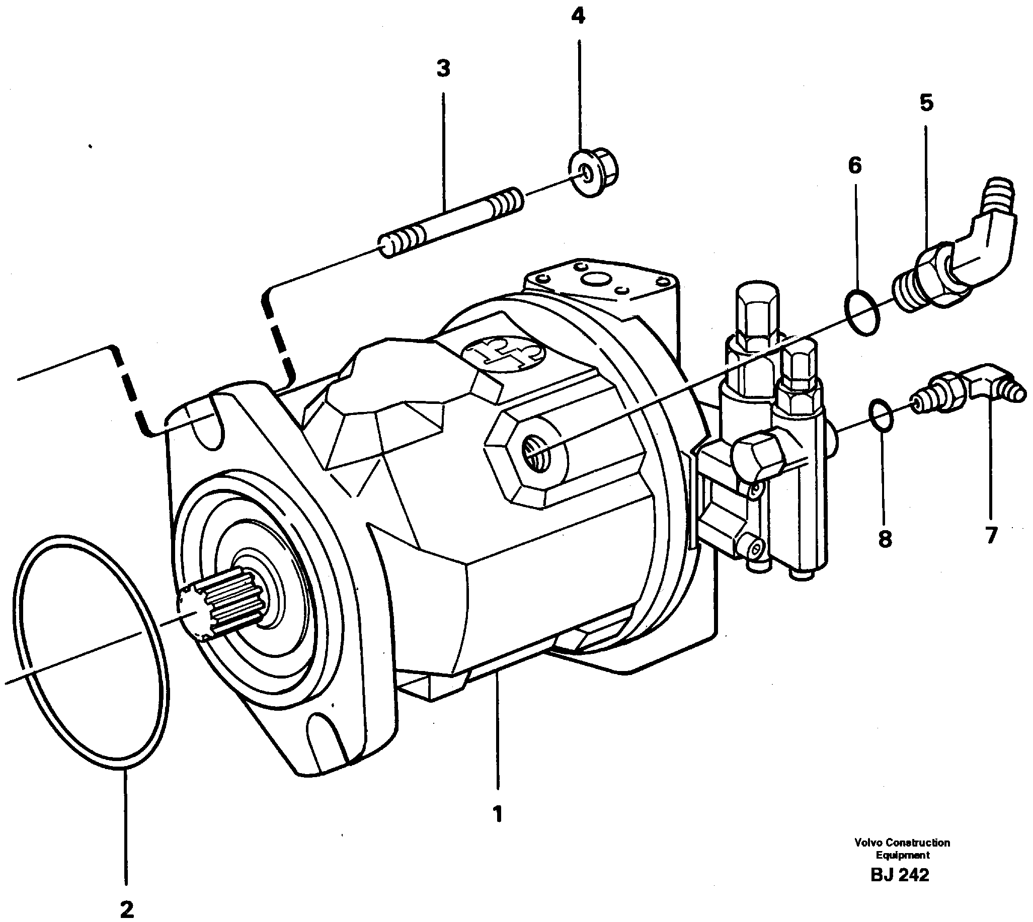 Схема запчастей Volvo A30C - 53762 Hydraulic pump with fitting parts A30C VOLVO BM VOLVO BM A30C SER NO - 2320/- 2275, USA