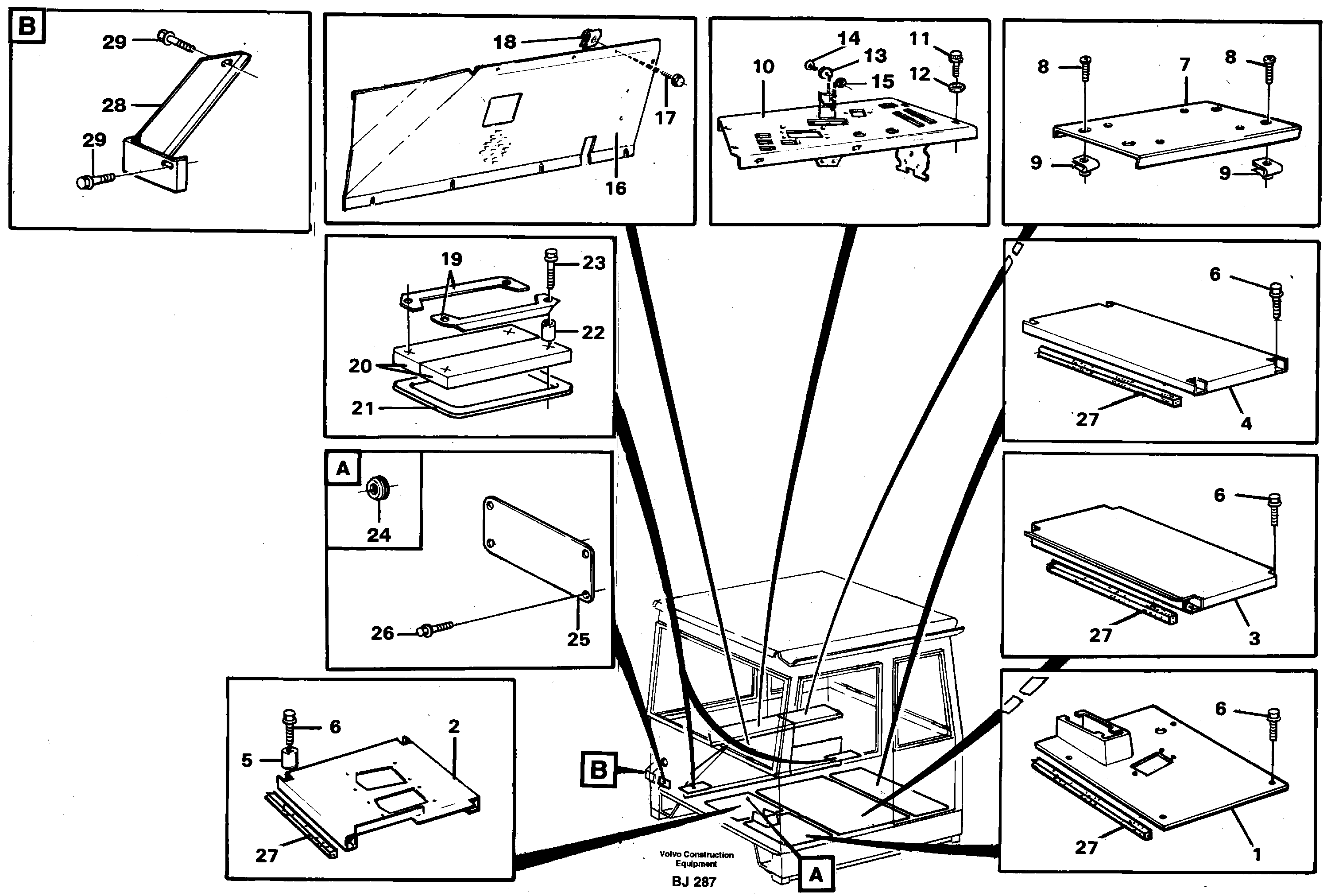 Схема запчастей Volvo A30C - 38678 Floor panels and cover plates A30C VOLVO BM VOLVO BM A30C SER NO - 2320/- 2275, USA
