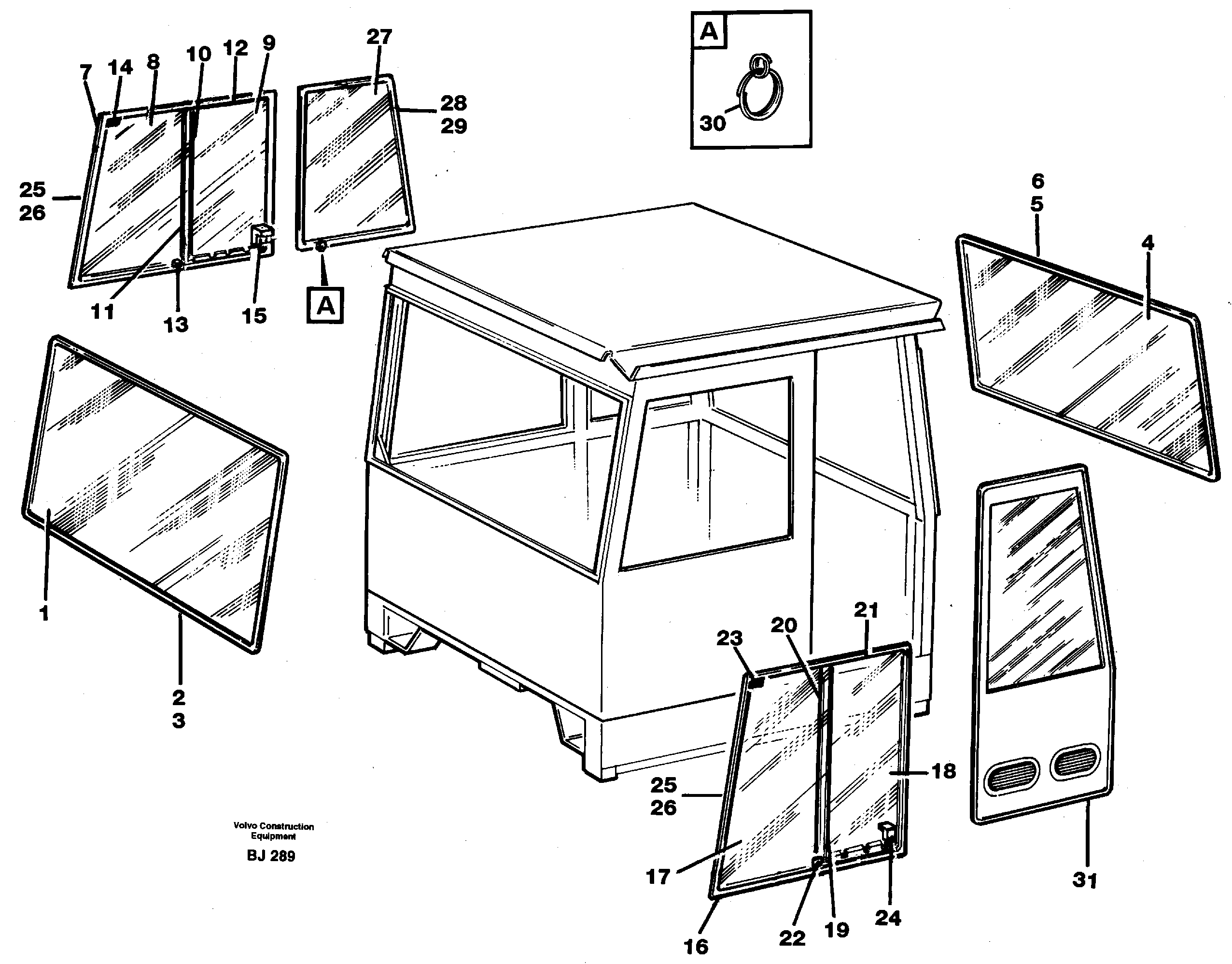 Схема запчастей Volvo A30C - 21933 Windows A30C VOLVO BM VOLVO BM A30C SER NO - 2320/- 2275, USA