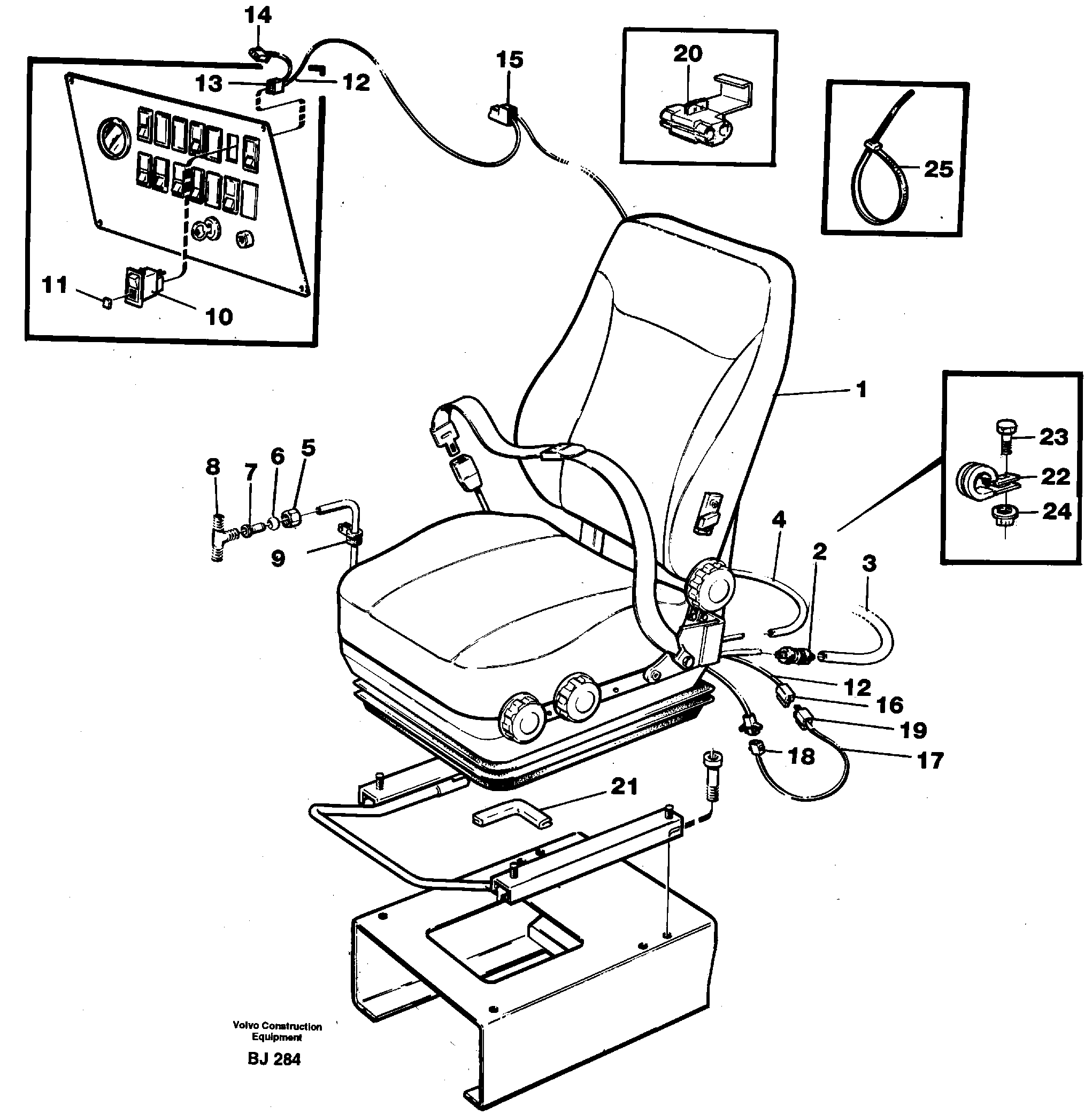 Схема запчастей Volvo A30C - 65894 Operators seat, air suspensioned and heated A30C VOLVO BM VOLVO BM A30C SER NO - 2320/- 2275, USA