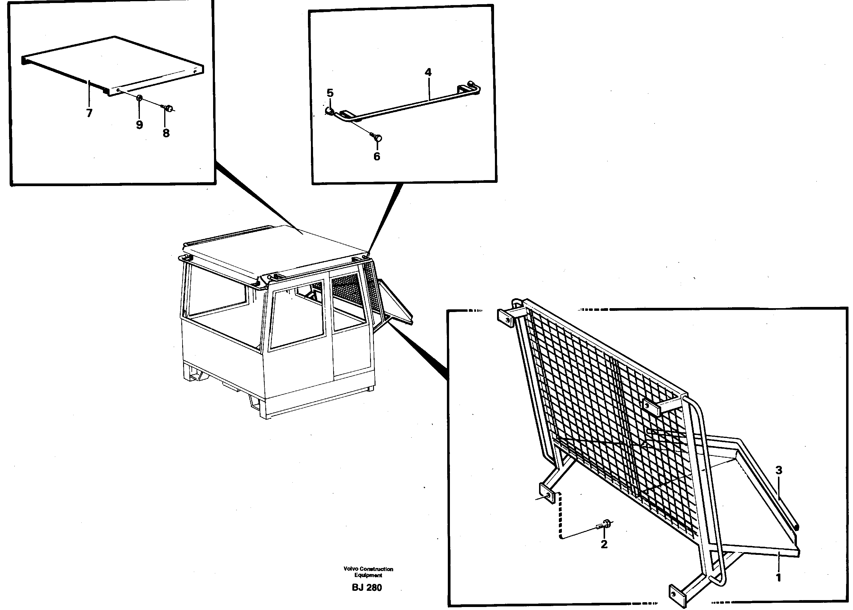 Схема запчастей Volvo A30C - 60978 Protecting roof, protective grating A30C VOLVO BM VOLVO BM A30C SER NO - 2320/- 2275, USA