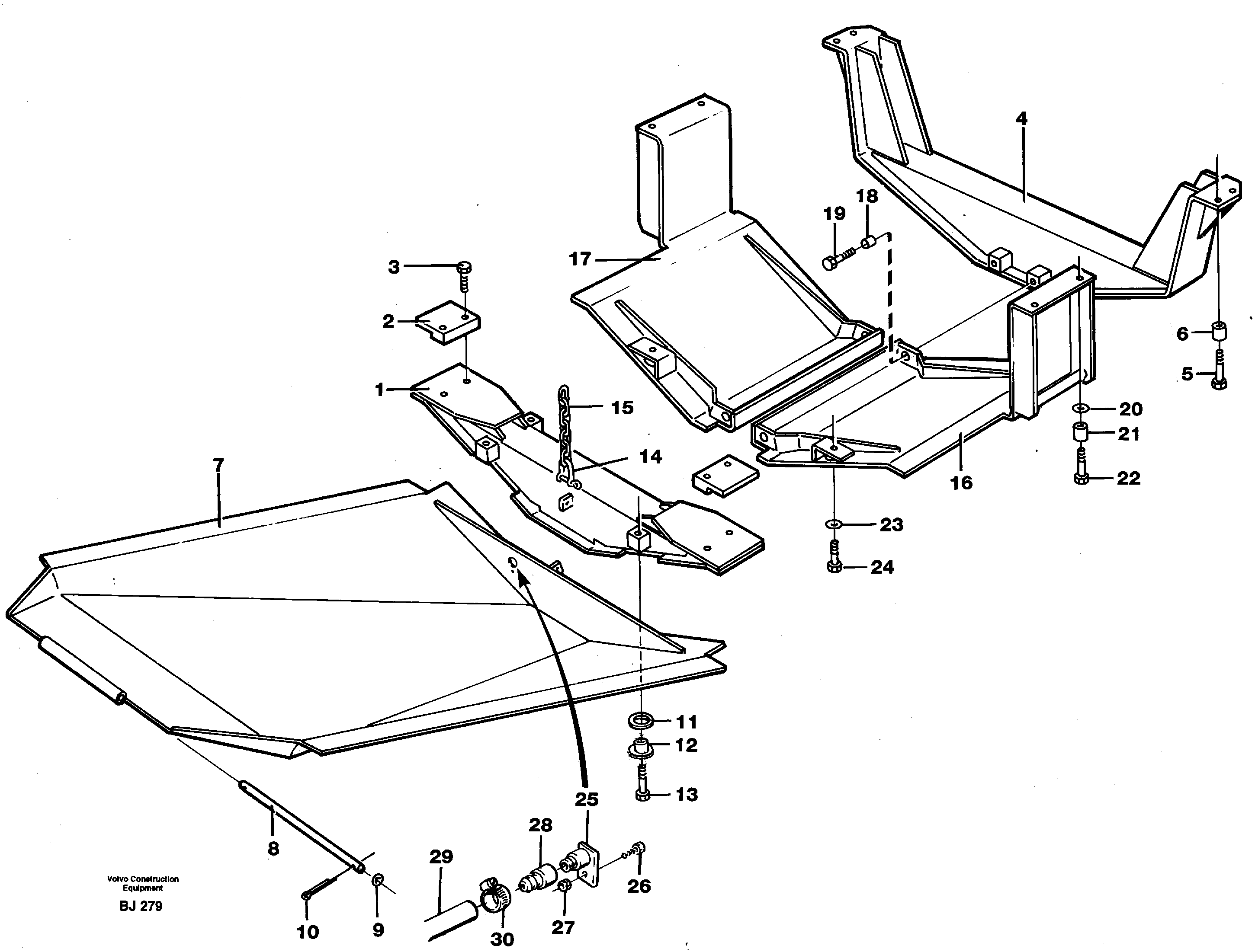 Схема запчастей Volvo A30C - 82300 Protecting plates A30C VOLVO BM VOLVO BM A30C SER NO - 2320/- 2275, USA