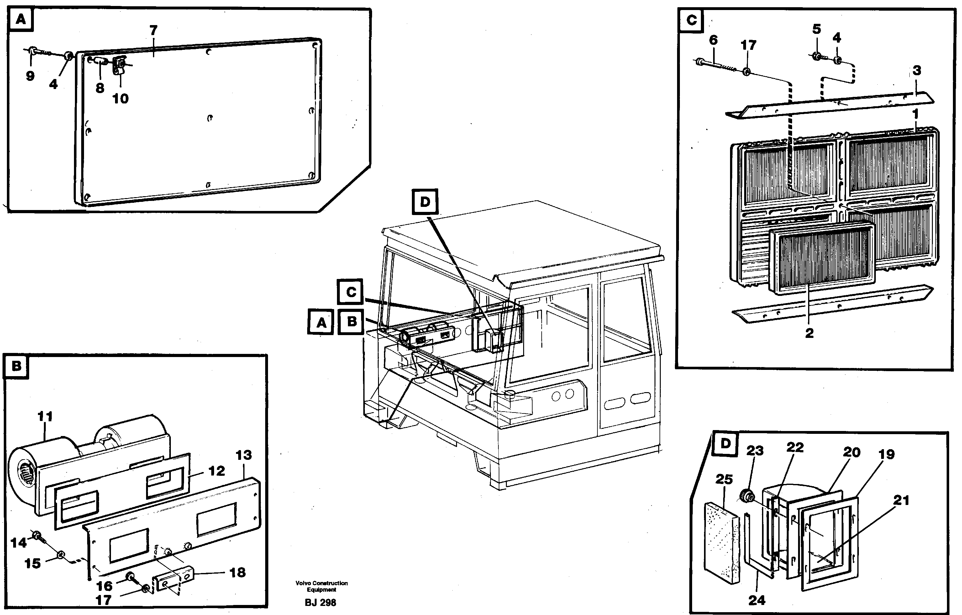 Схема запчастей Volvo A30C - 60984 Air distribution. Inlet and air return A30C VOLVO BM VOLVO BM A30C SER NO - 2320/- 2275, USA