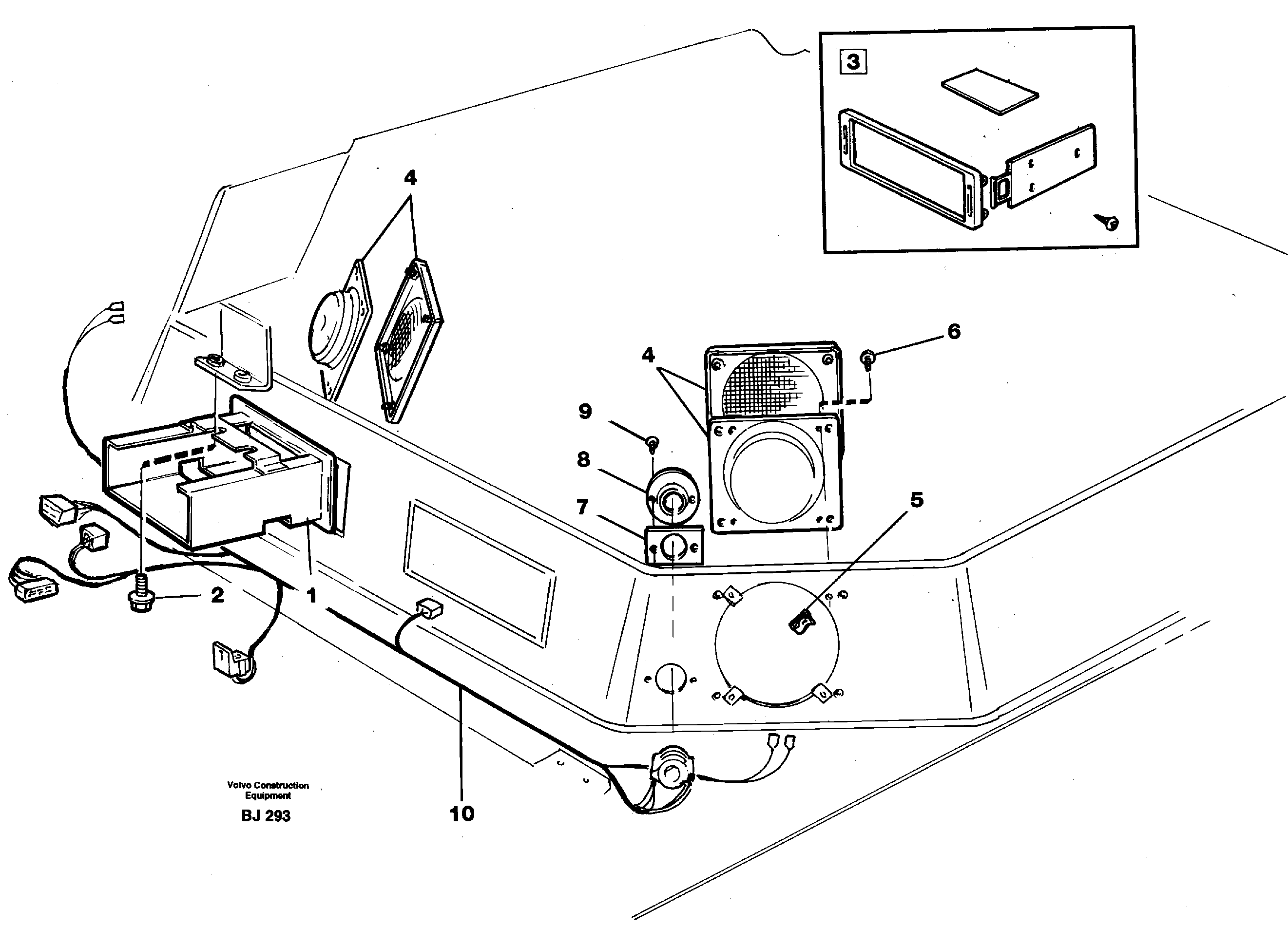 Схема запчастей Volvo A30C - 57575 Radio bracket A30C VOLVO BM VOLVO BM A30C SER NO - 2320/- 2275, USA