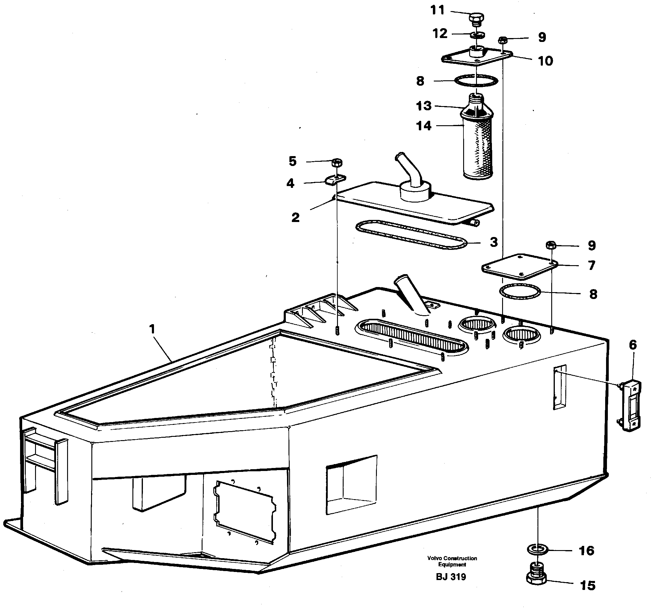 Схема запчастей Volvo A30C - 85423 Гидробак A30C VOLVO BM VOLVO BM A30C SER NO - 2320/- 2275, USA