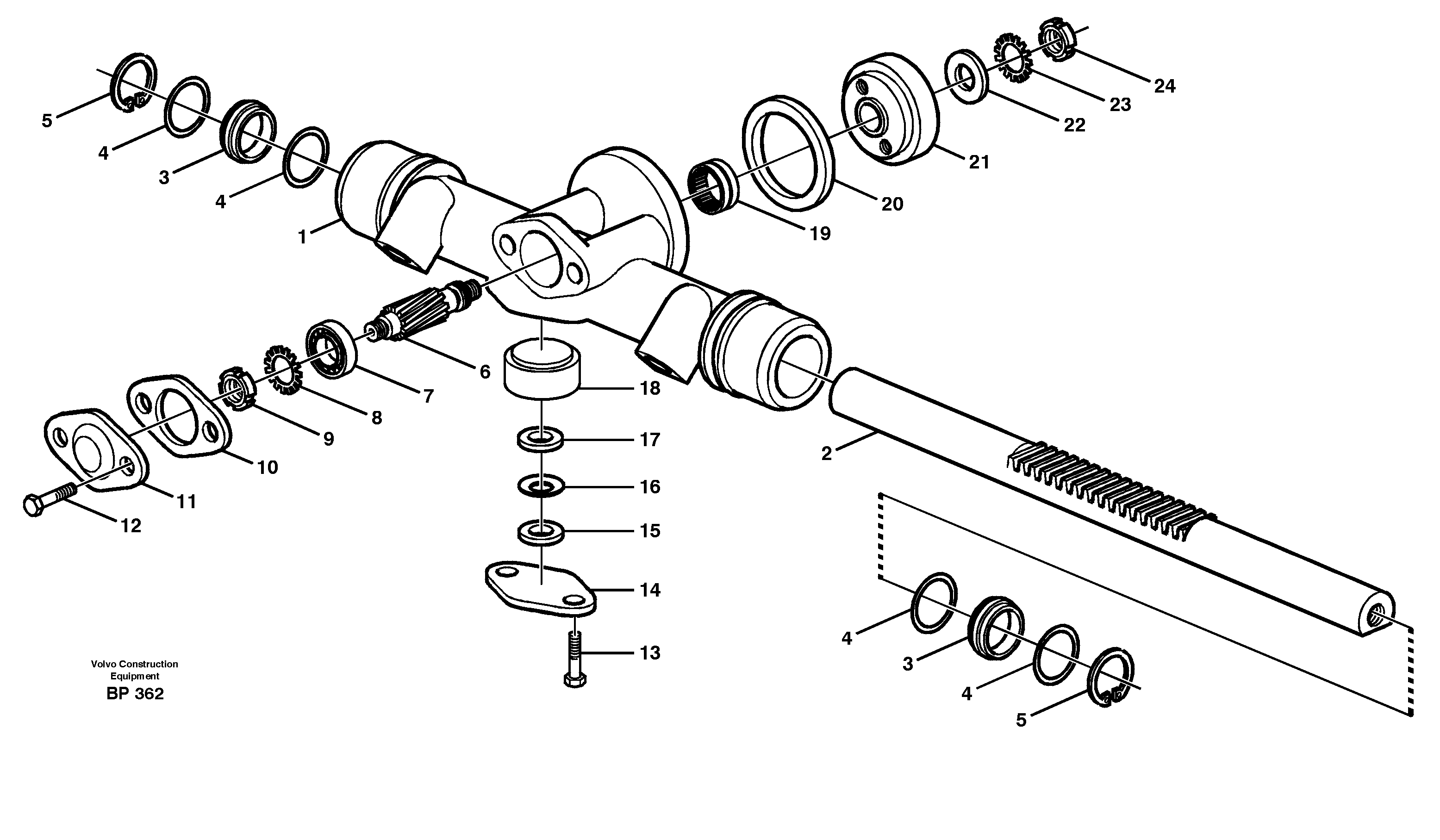 Схема запчастей Volvo A30C - 17065 Rack gear A30C