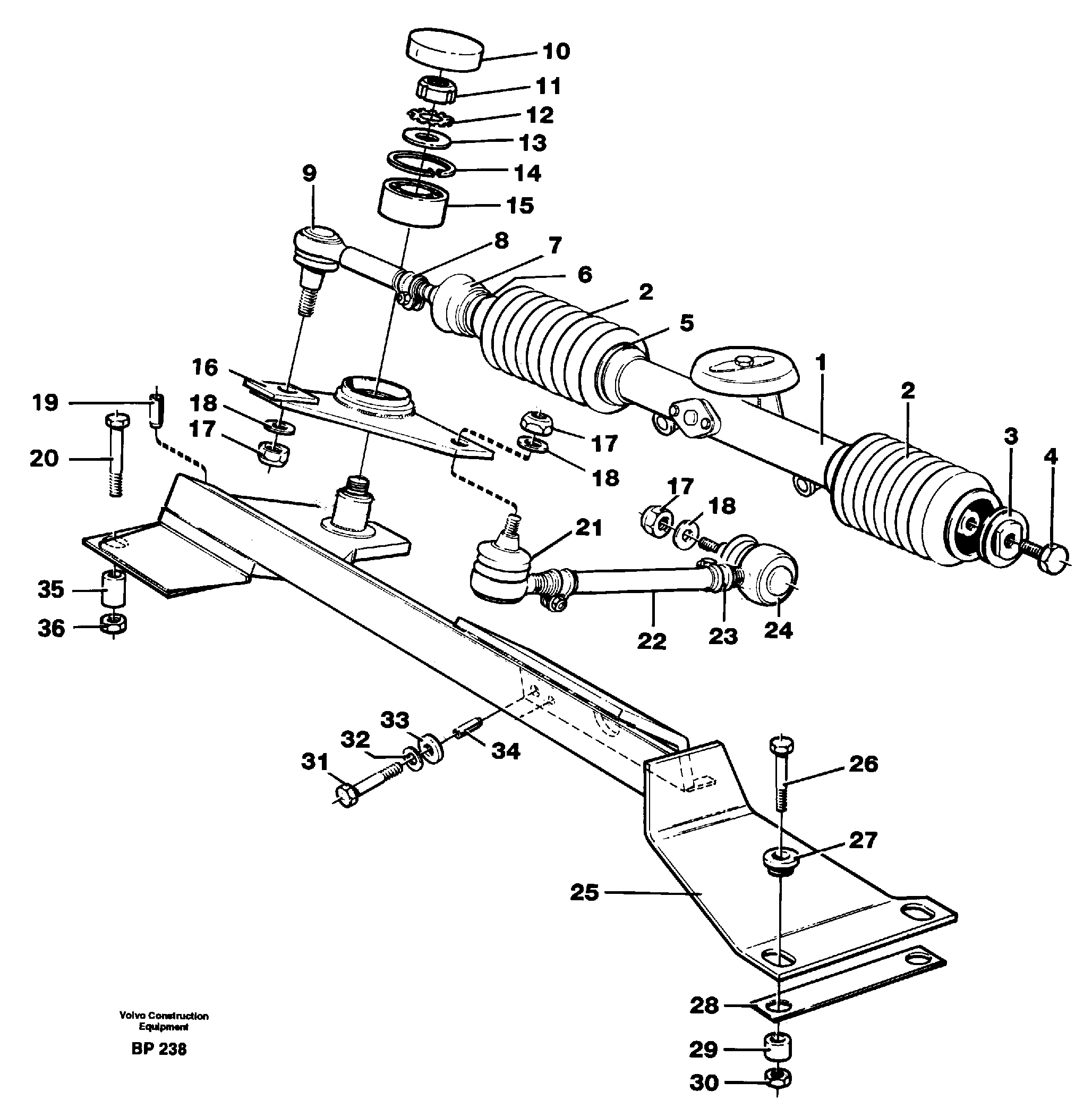 Схема запчастей Volvo A30C - 34878 Steering linkage A30C