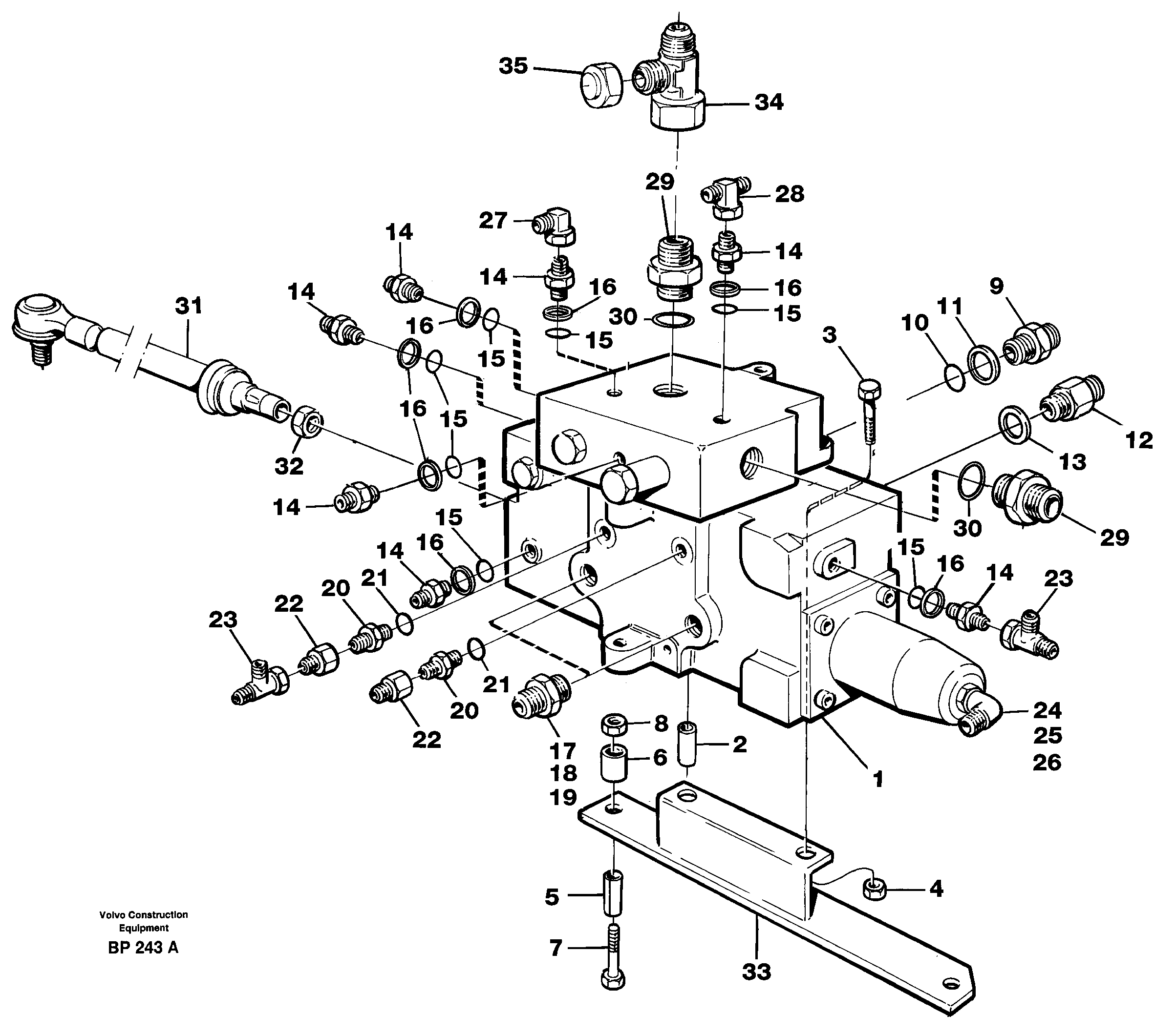 Схема запчастей Volvo A30C - 34880 Control valve with fitting parts A30C