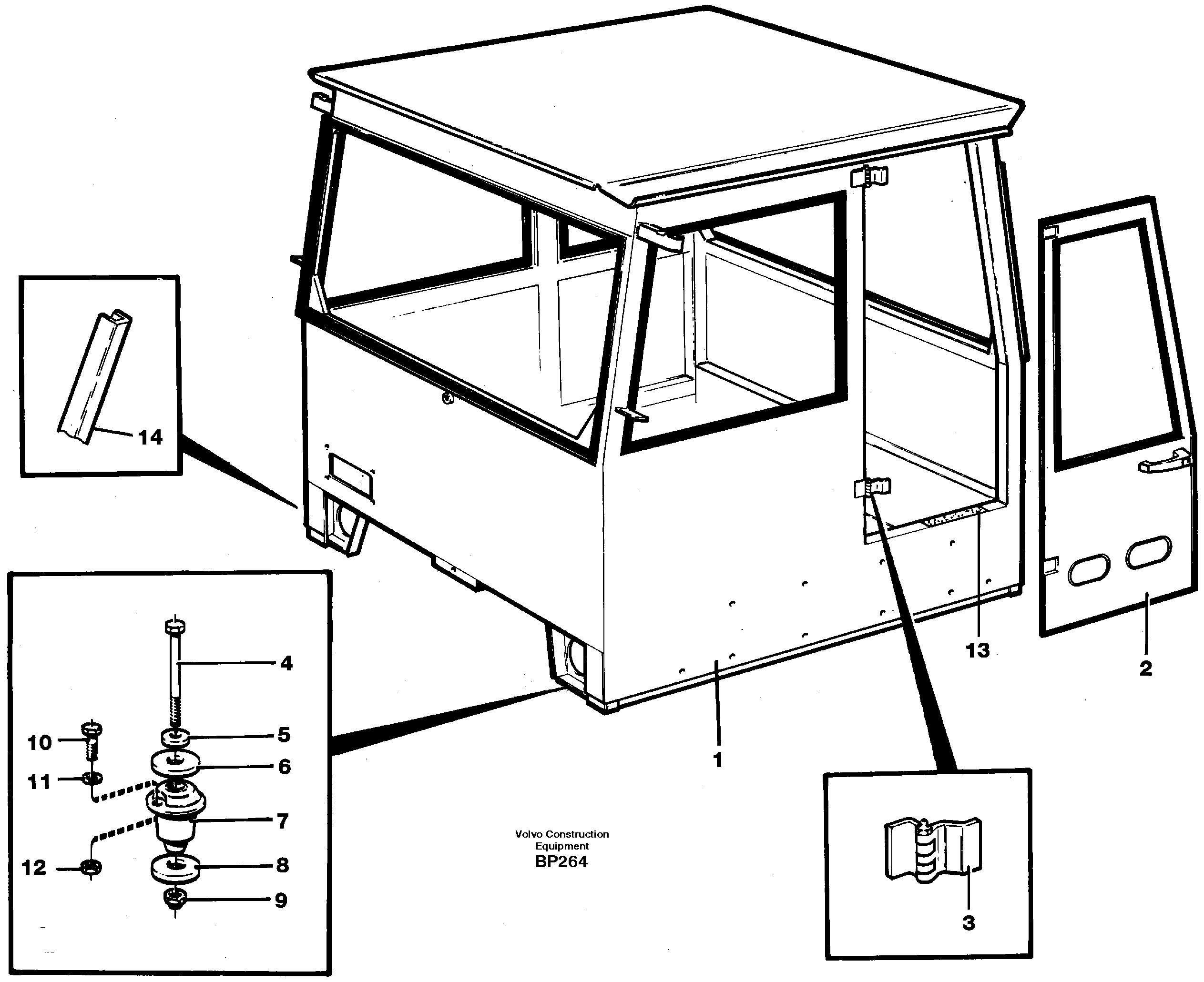 Схема запчастей Volvo A30C - 29489 Drivers cab A30C