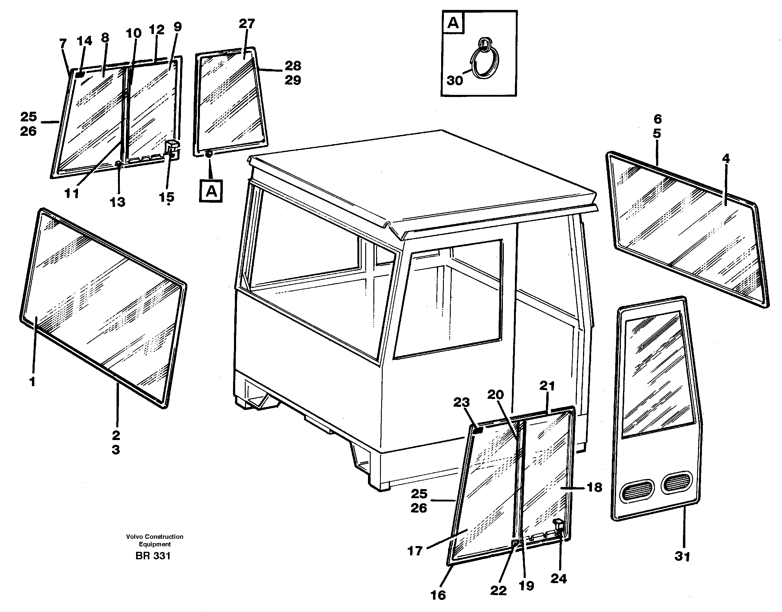 Схема запчастей Volvo A30C - 17328 Windows A30C