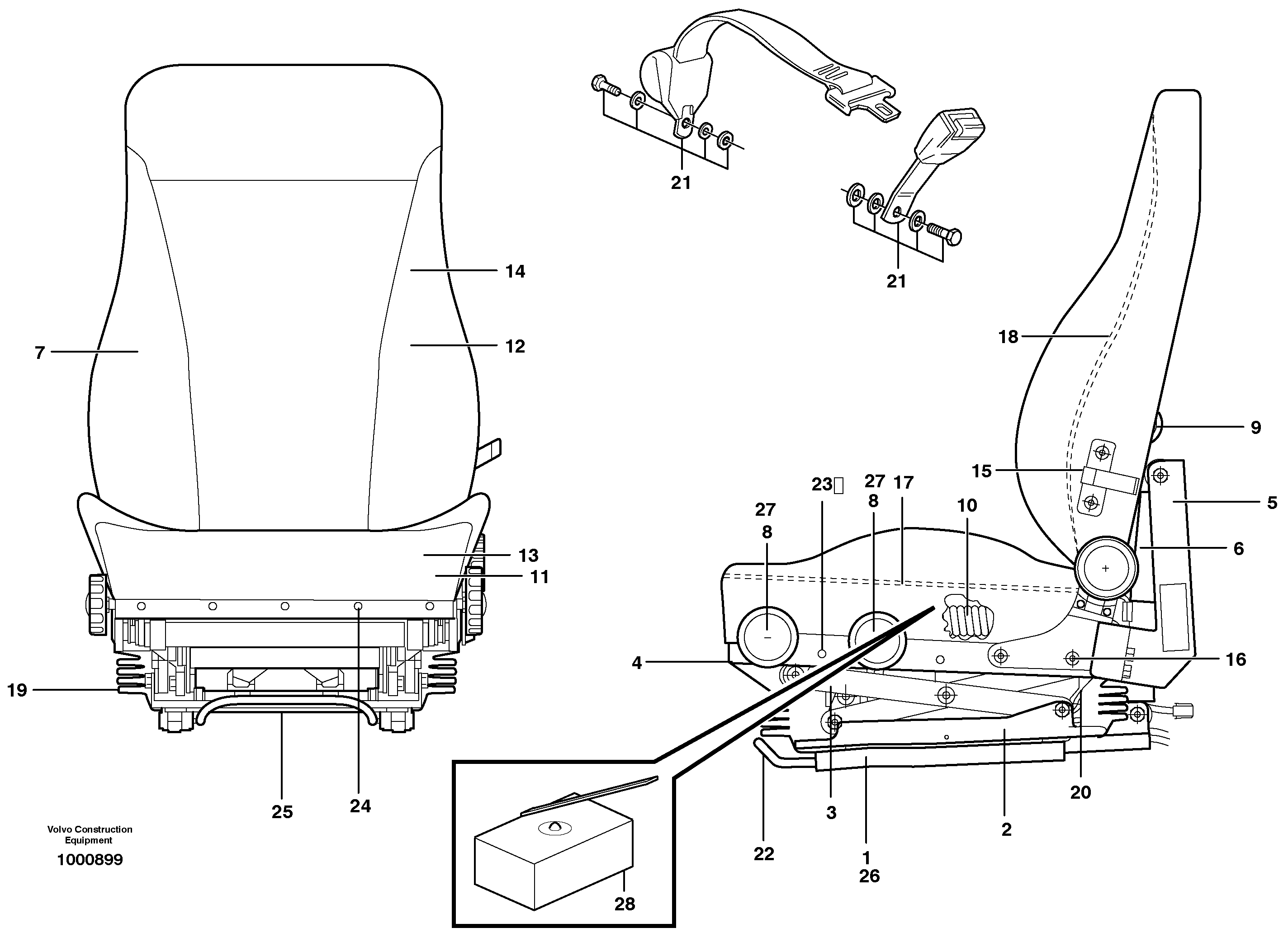 Схема запчастей Volvo A30C - 49303 Operators seat A30C
