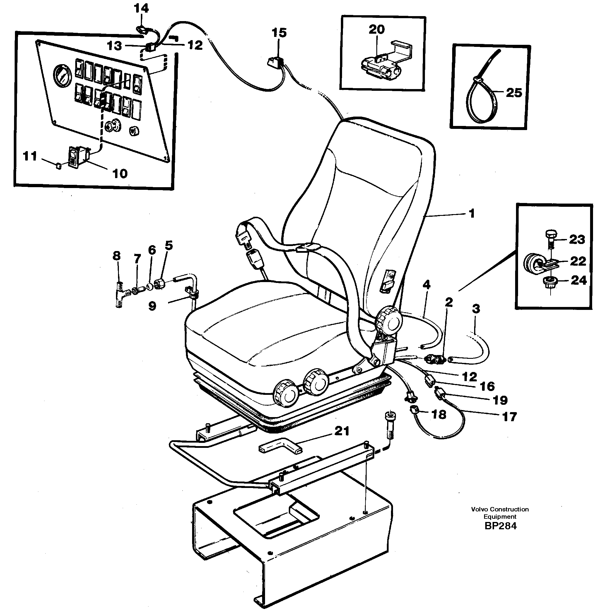 Схема запчастей Volvo A30C - 65918 Operators seat, air suspensioned and heated A30C