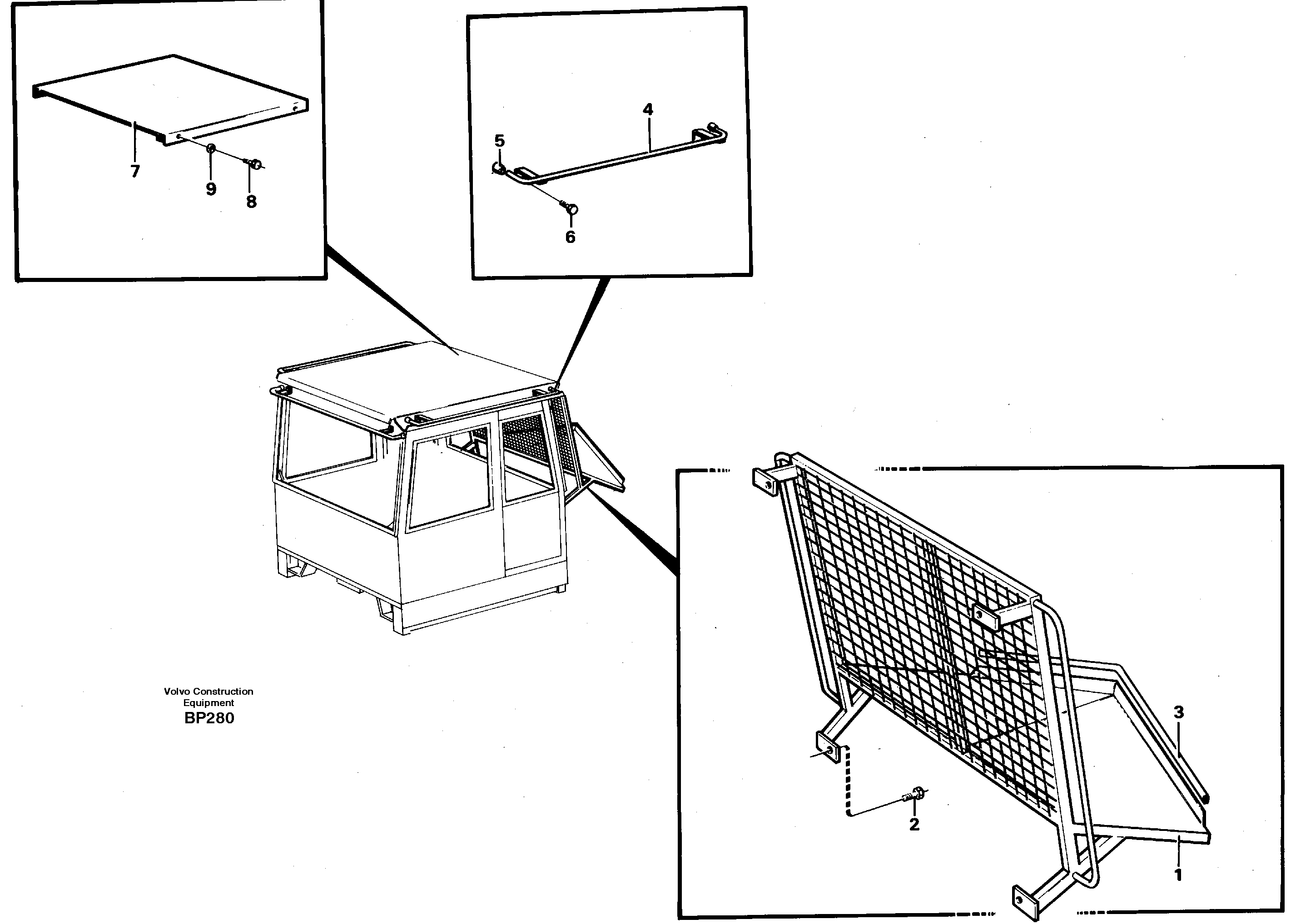 Схема запчастей Volvo A30C - 34889 Protecting roof, protective grating A30C