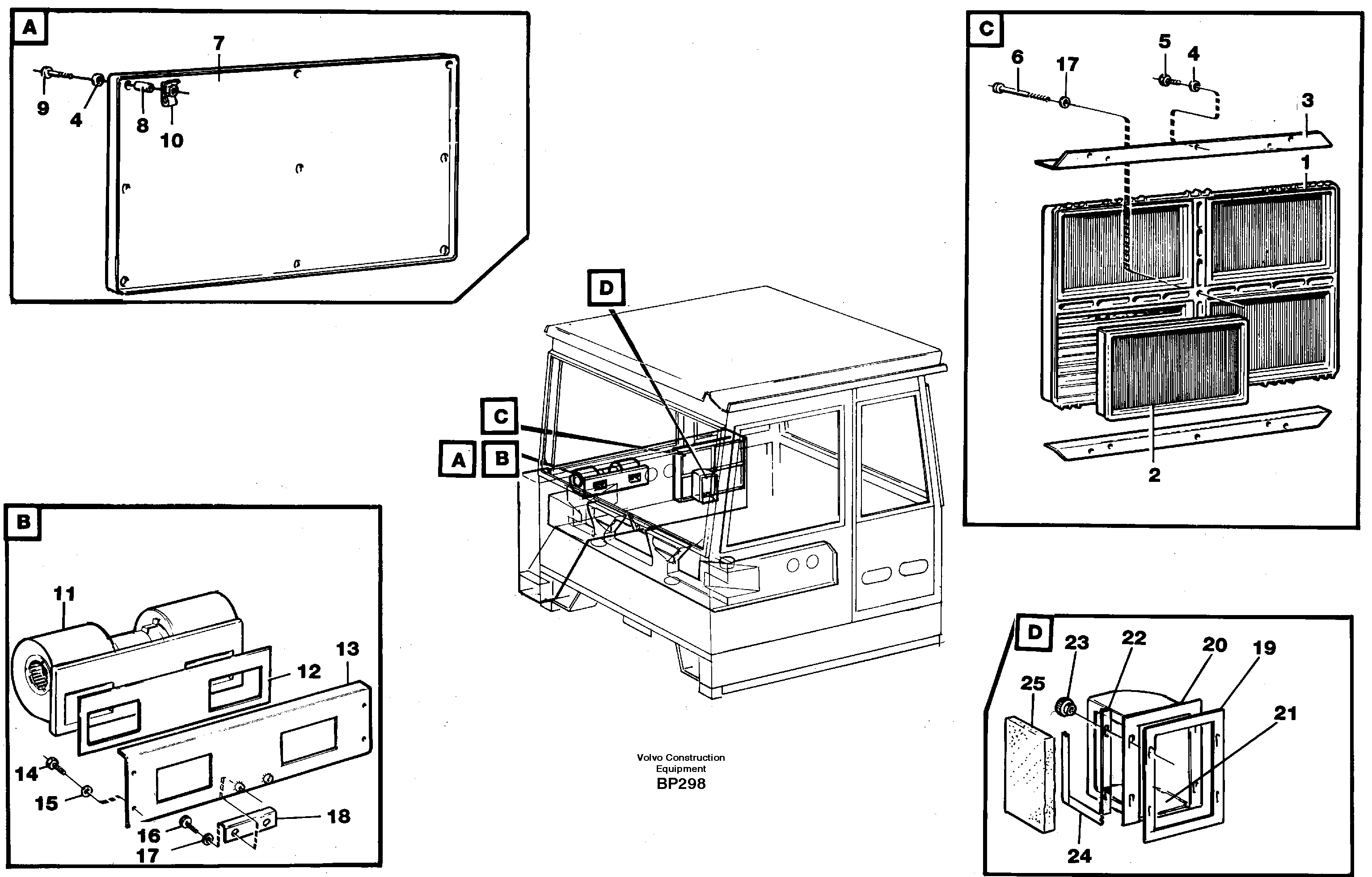 Схема запчастей Volvo A30C - 35927 Air distribution. Inlet and air return A30C
