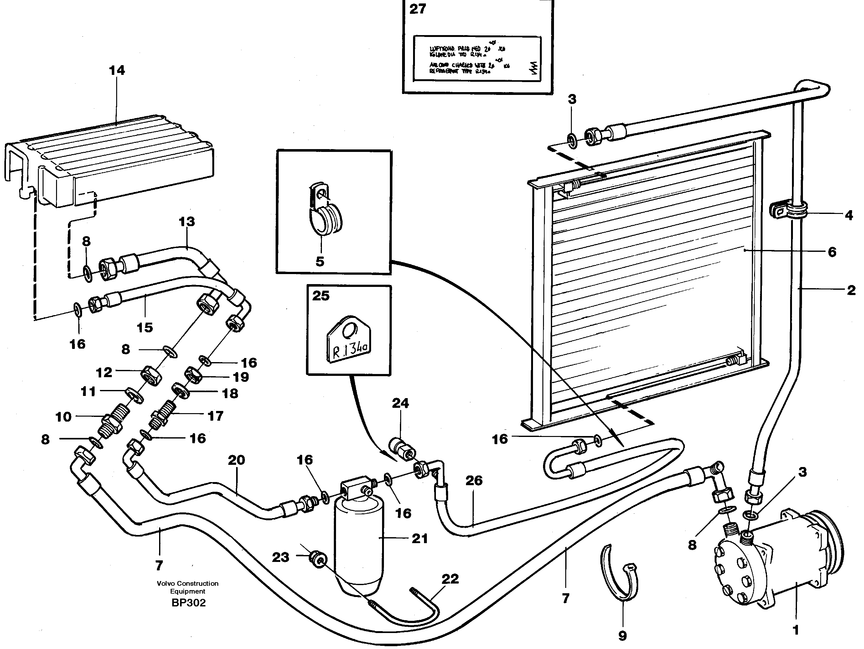 Схема запчастей Volvo A30C - 33272 Air conditioning A30C