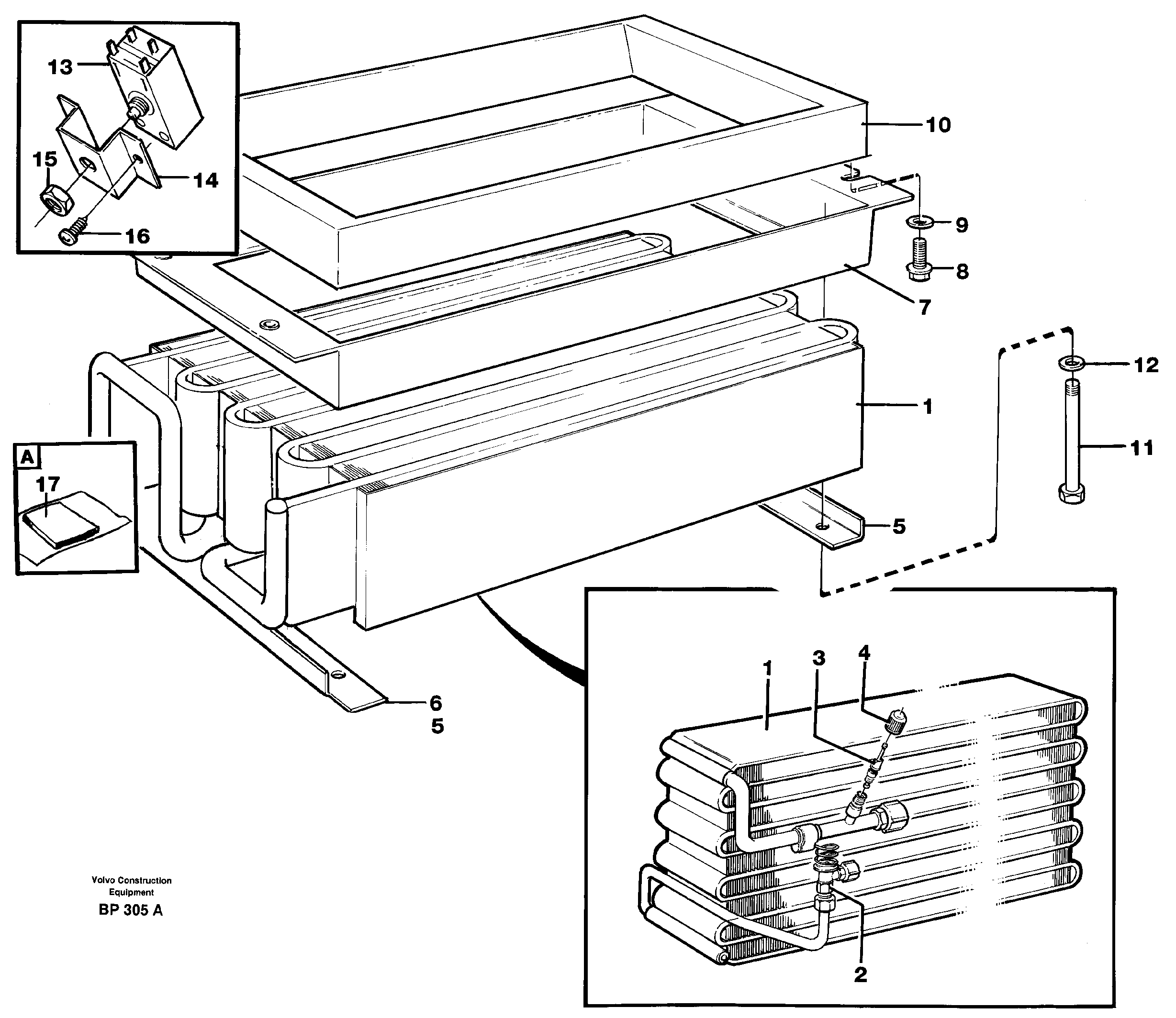 Схема запчастей Volvo A30C - 57785 Evaporator with fitting parts A30C
