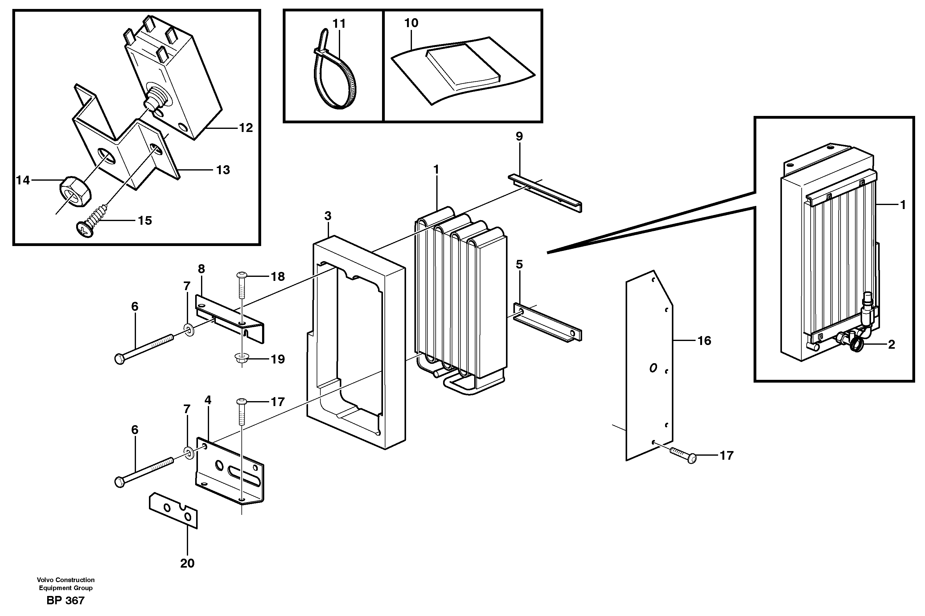 Схема запчастей Volvo A30C - 57786 Evaporator with fitting parts A30C