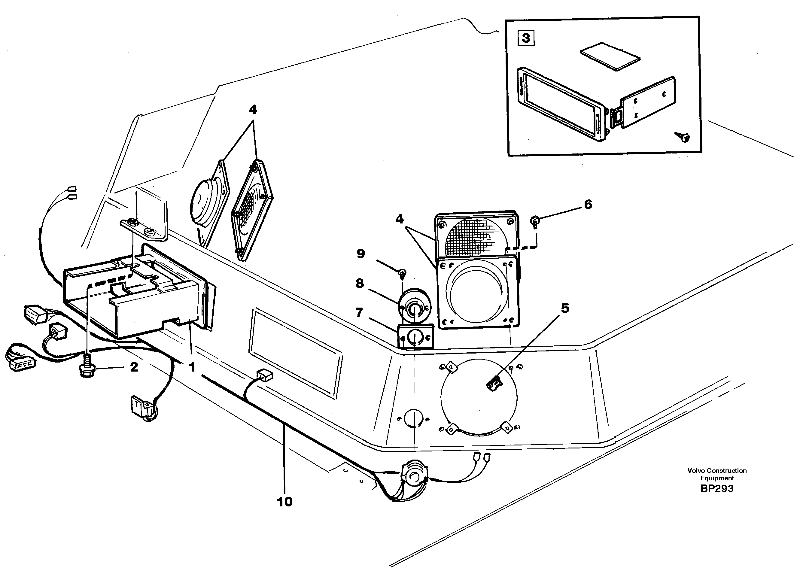 Схема запчастей Volvo A30C - 31671 Radio bracket A30C