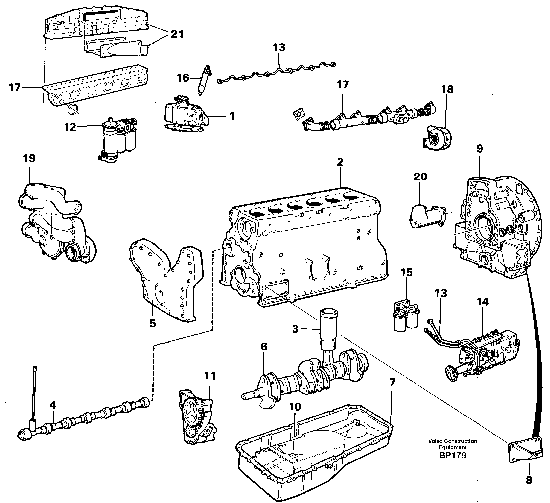 Схема запчастей Volvo A30C - 7770 Двигатель в сборе A30C