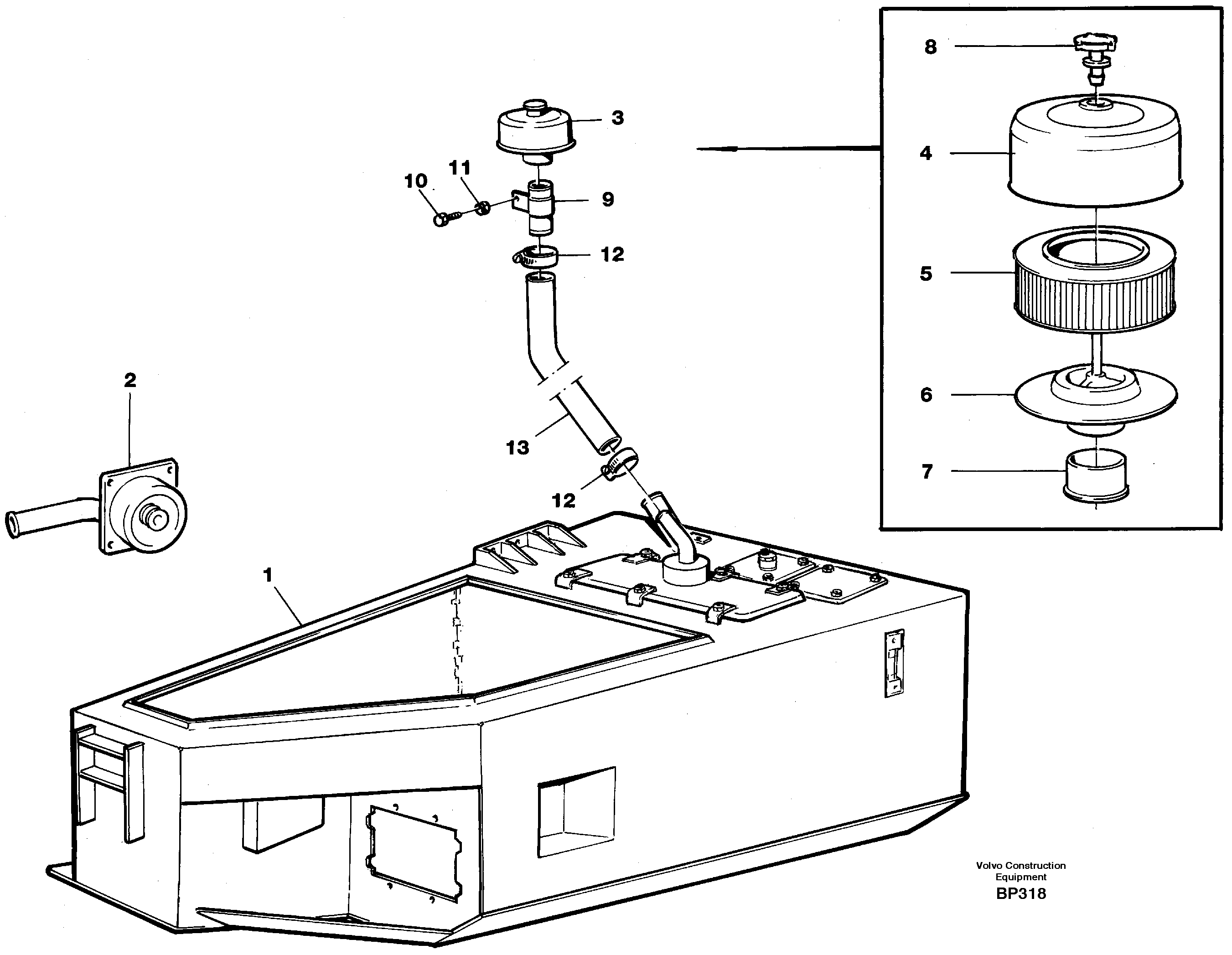 Схема запчастей Volvo A30C - 71589 Hydraulic oil tank, with fitting parts A30C