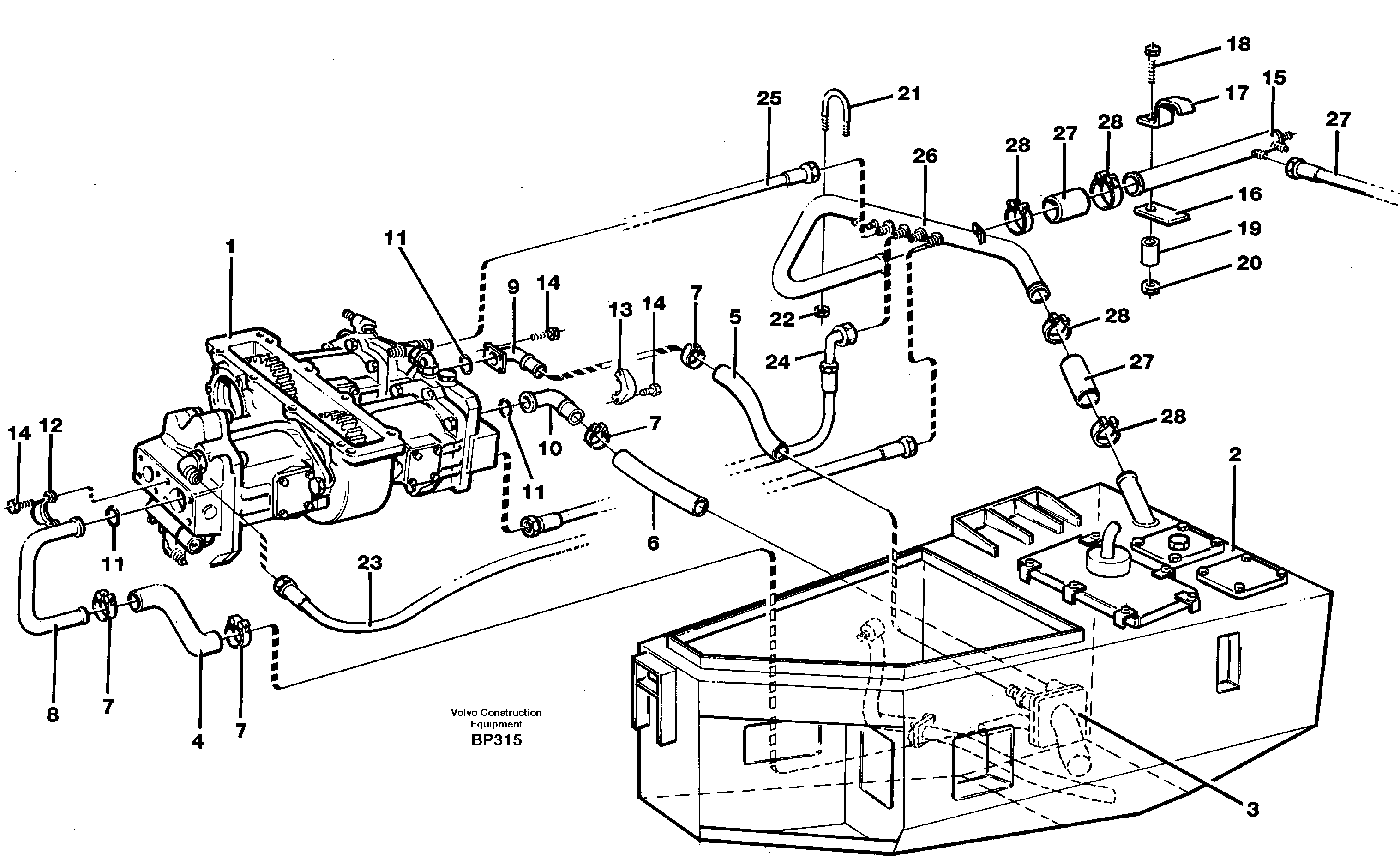 Схема запчастей Volvo A30C - 86648 Hydraulic system, motor unit A30C