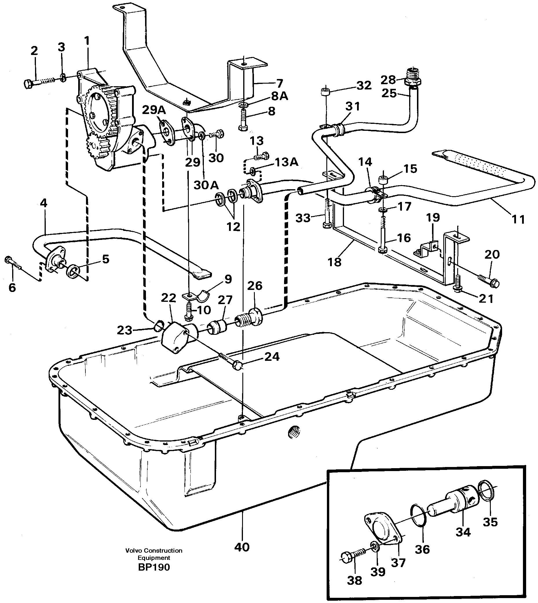 Схема запчастей Volvo A30C - 55164 Система масляной смазки A30C