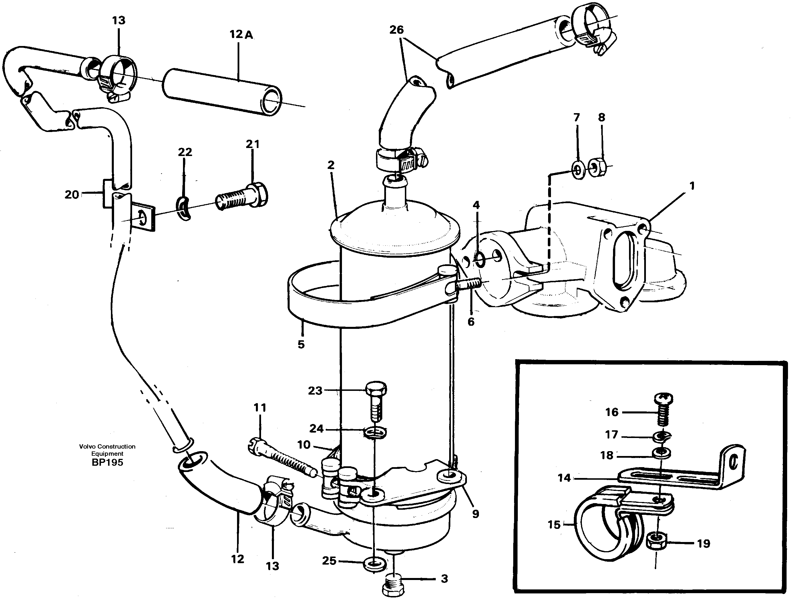 Схема запчастей Volvo A30C - 74437 Масляный радиатор A30C