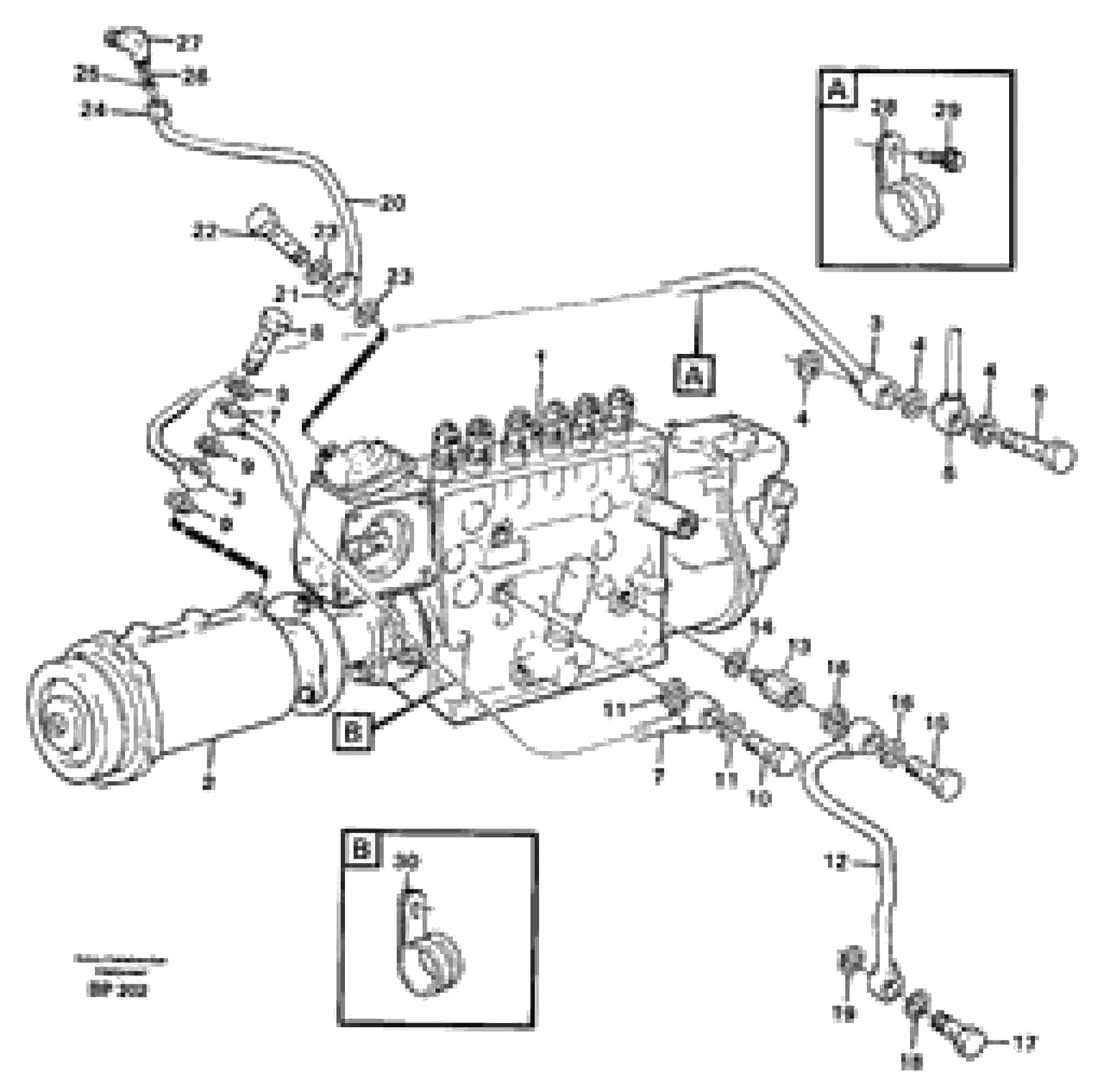 Схема запчастей Volvo A30C - 29395 Injection pump, oil pipe A30C