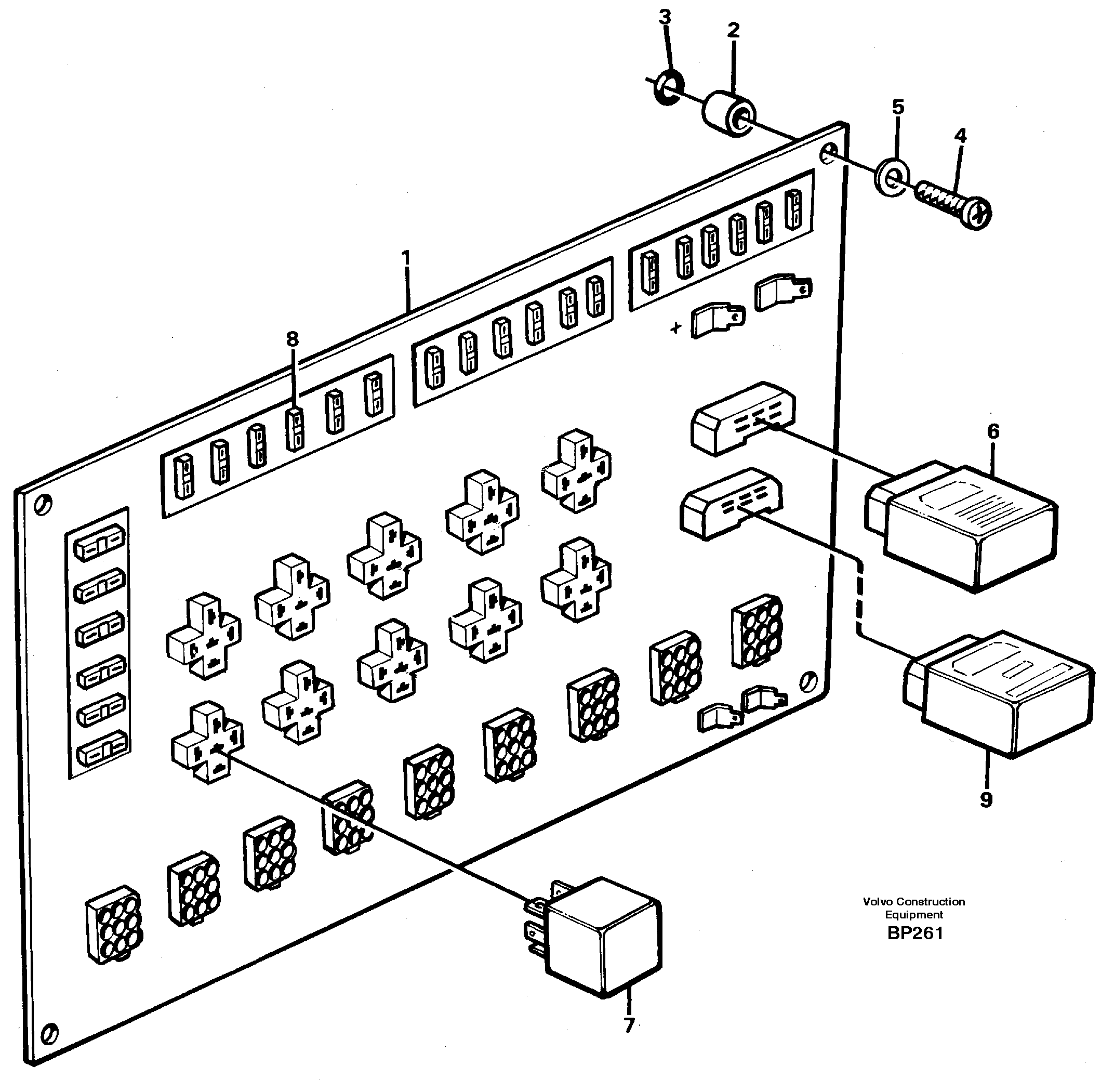 Схема запчастей Volvo A30C - 66886 Electrical distribution box A30C