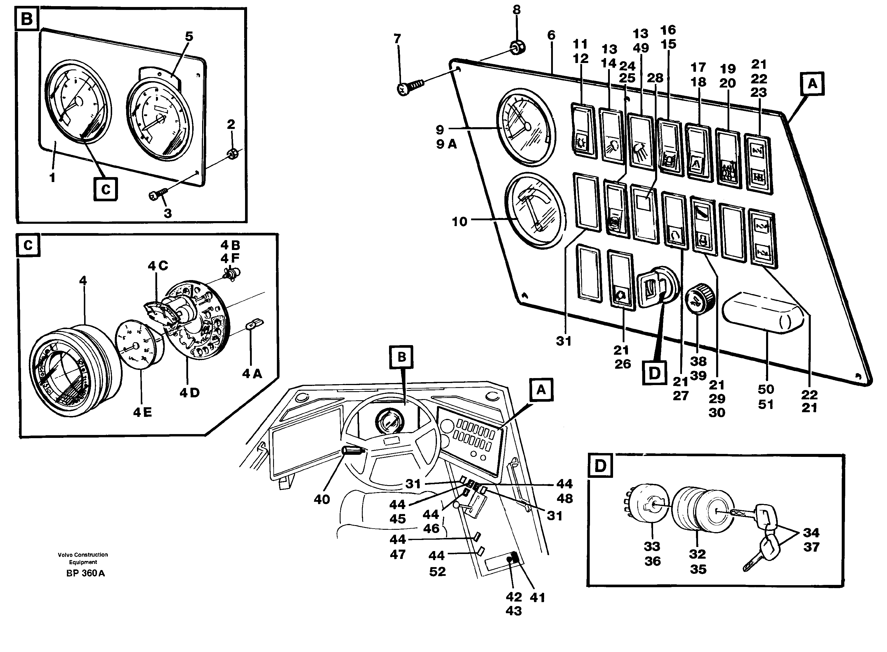 Схема запчастей Volvo A30C - 66888 Instrument panel A30C