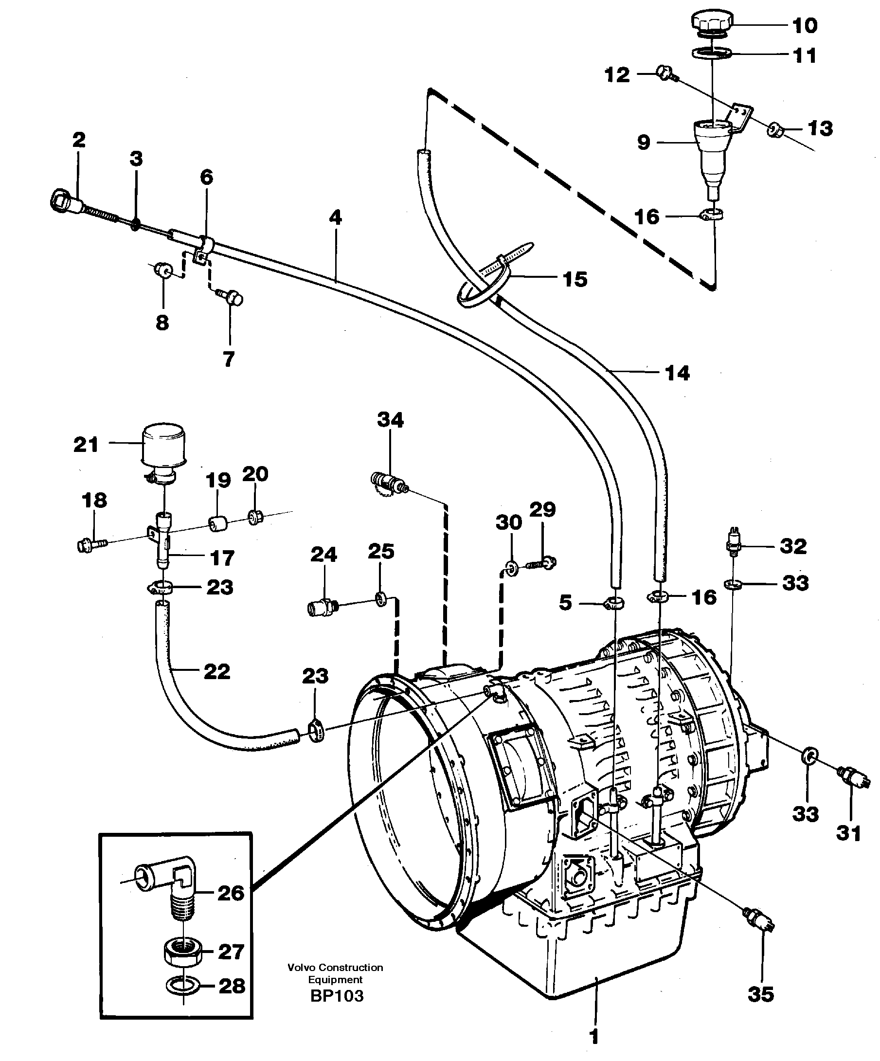 Схема запчастей Volvo A30C - 91979 Gear box A30C