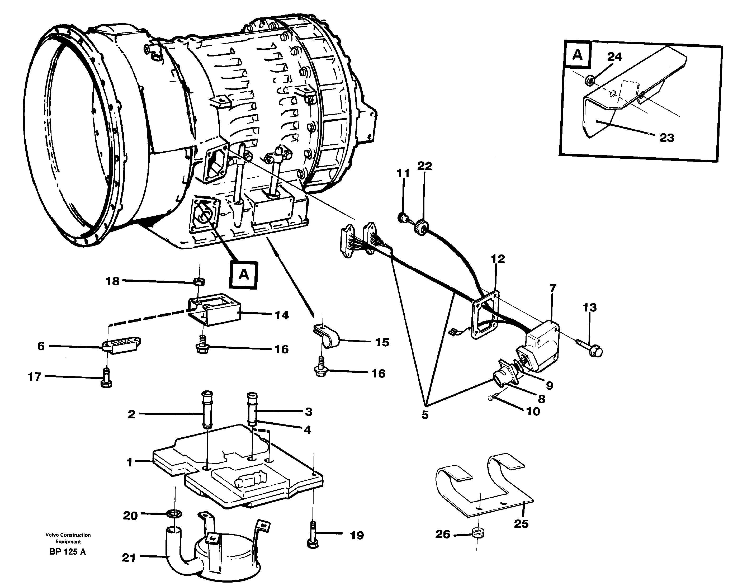 Схема запчастей Volvo A30C - 65655 Range selector valve with fitting parts A30C