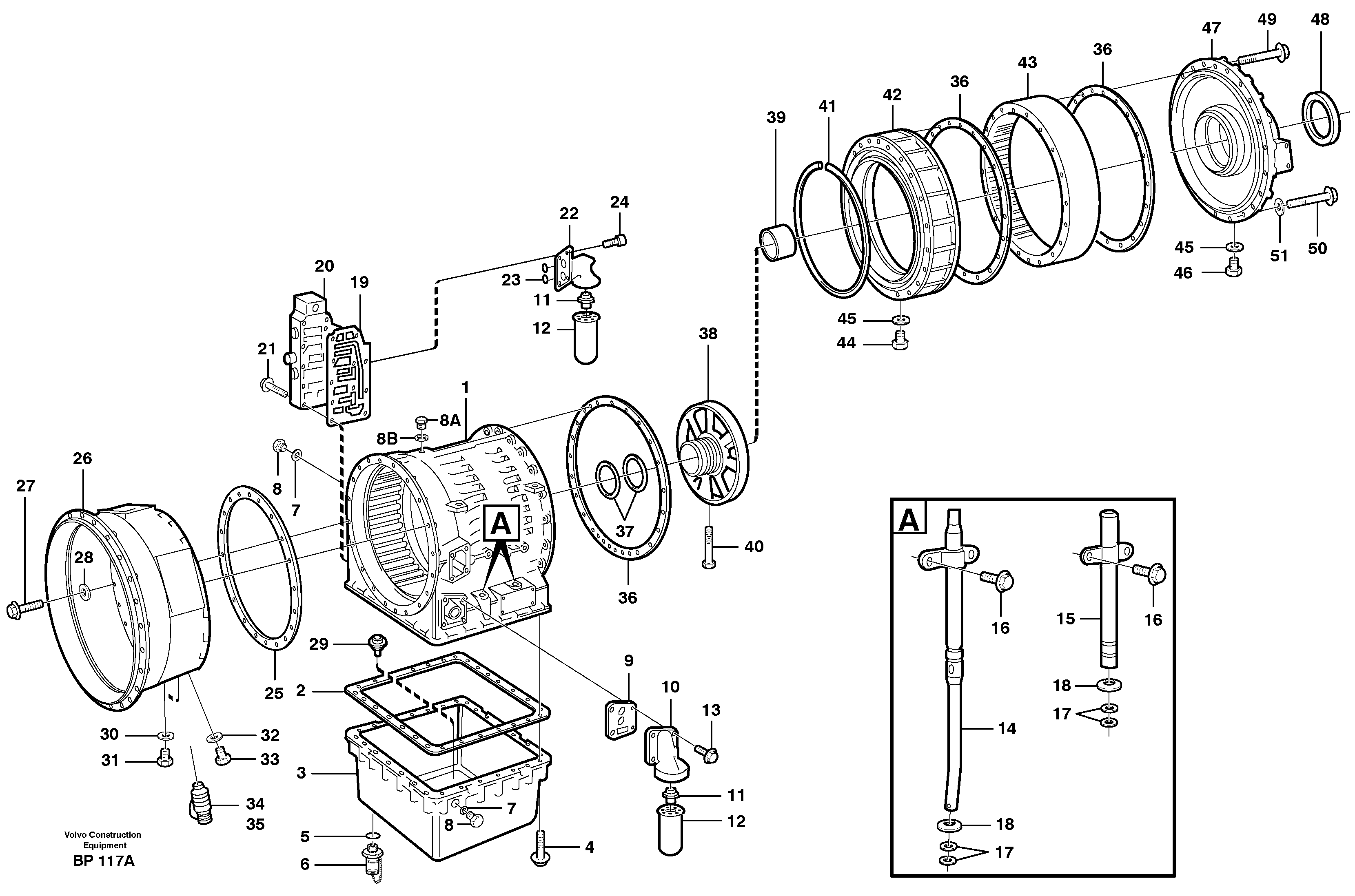 Схема запчастей Volvo A30C - 92788 Gearbox housing A30C