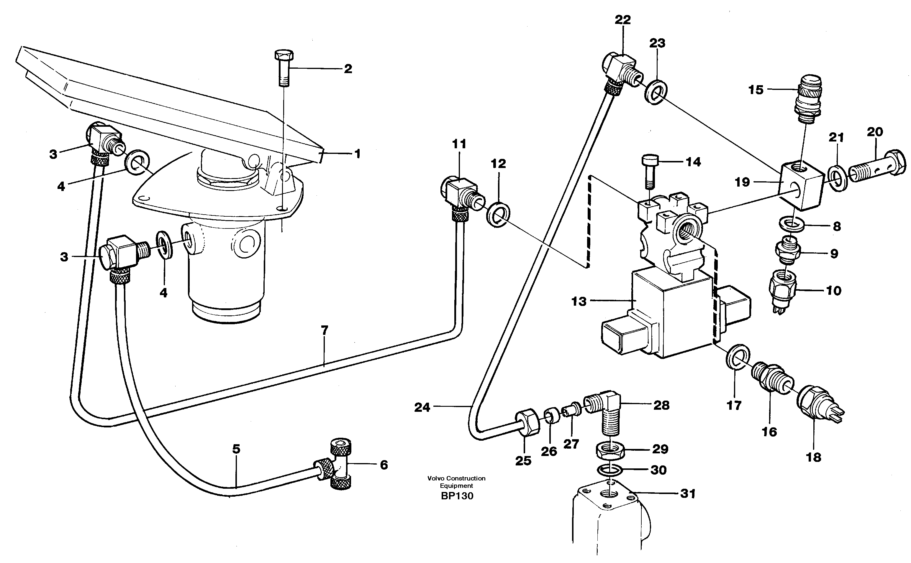 Схема запчастей Volvo A30C - 99354 Пневмо система ретардера ретардера (тормоза-замедлителя) A30C