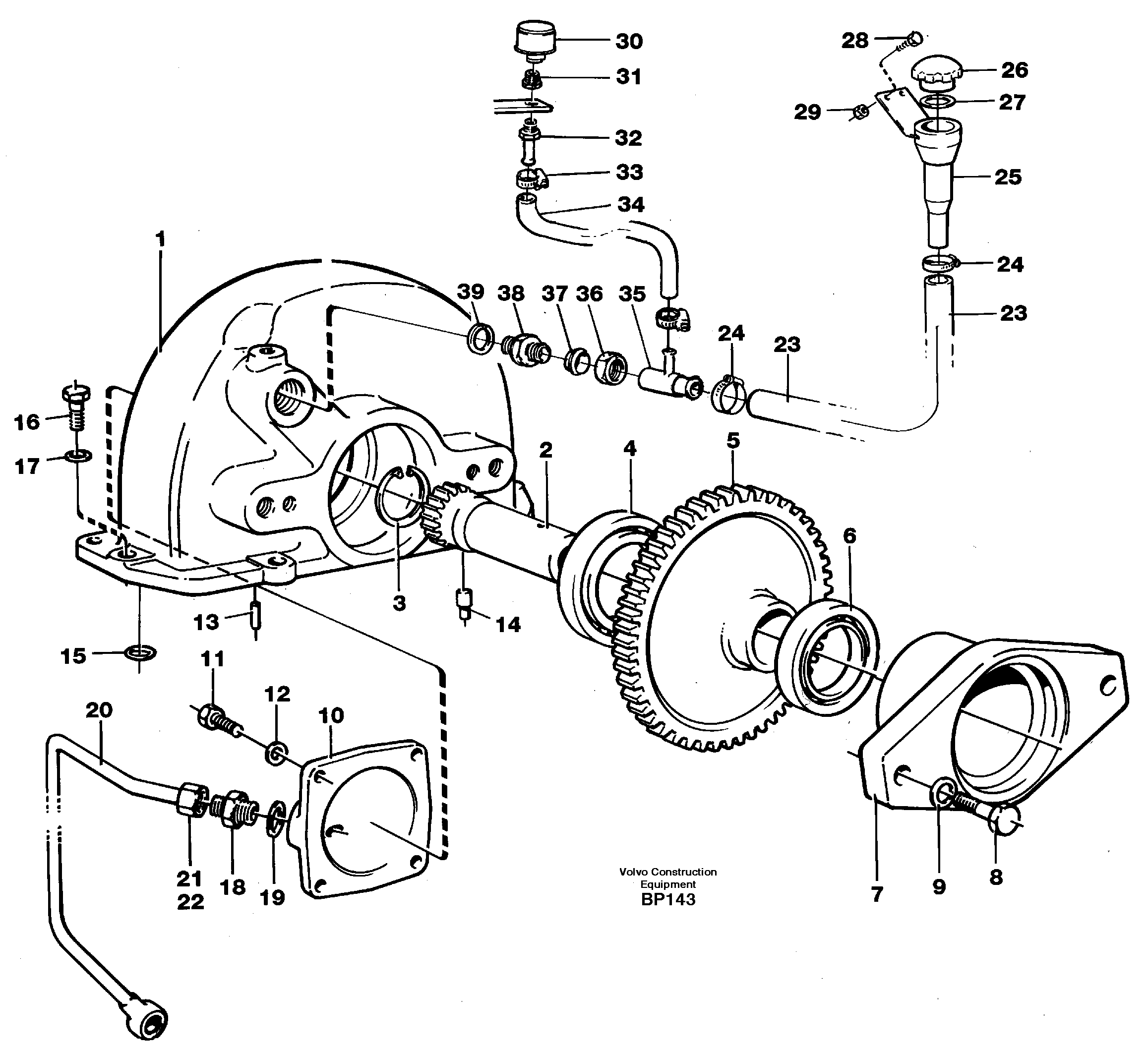 Схема запчастей Volvo A30C - 83131 Pump drive A30C