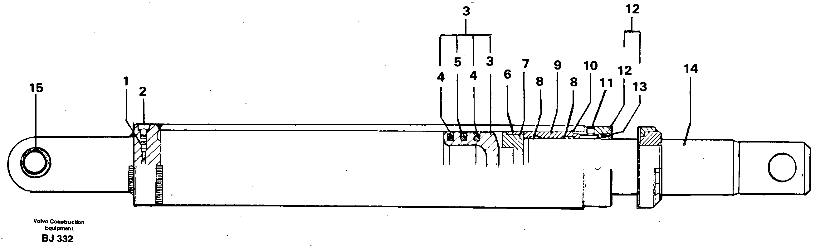 Схема запчастей Volvo A30C - 14366 Gas spring A30C VOLVO BM VOLVO BM A30C SER NO - 2320/- 2275, USA