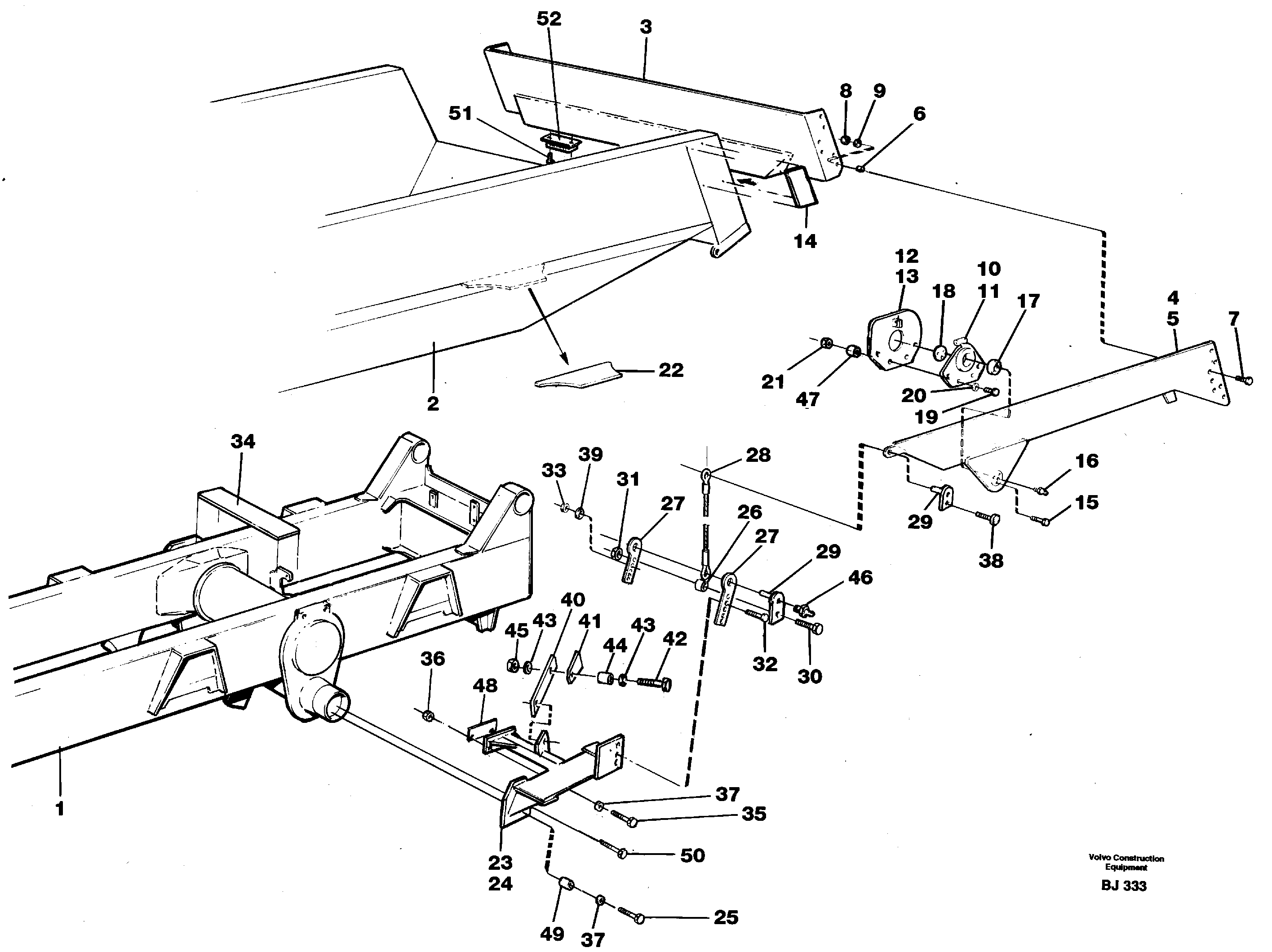 Схема запчастей Volvo A30C - 53631 Overhung tailgate A30C VOLVO BM VOLVO BM A30C SER NO - 2320/- 2275, USA