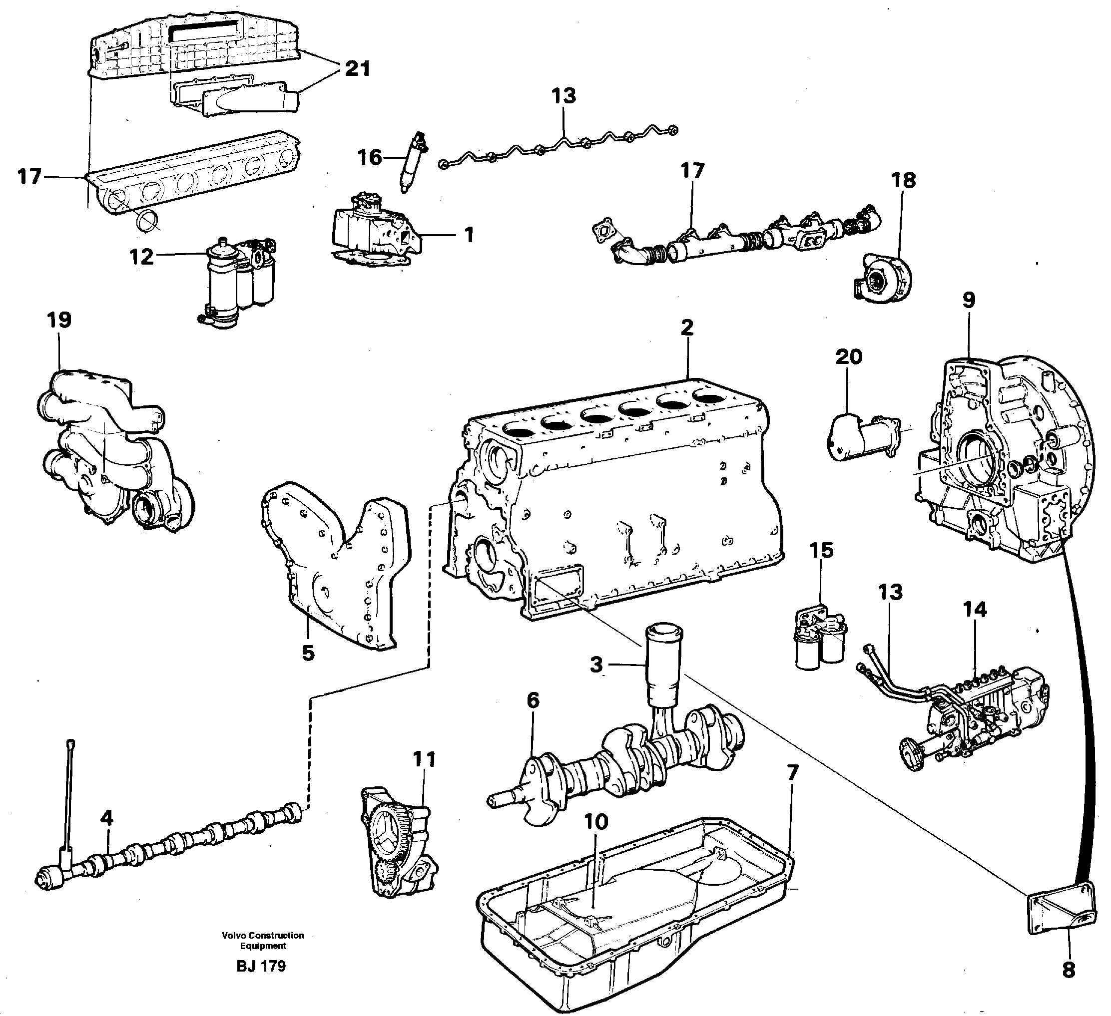 Схема запчастей Volvo A30C - 13546 Двигатель в сборе A30C VOLVO BM VOLVO BM A30C SER NO - 2320/- 2275, USA