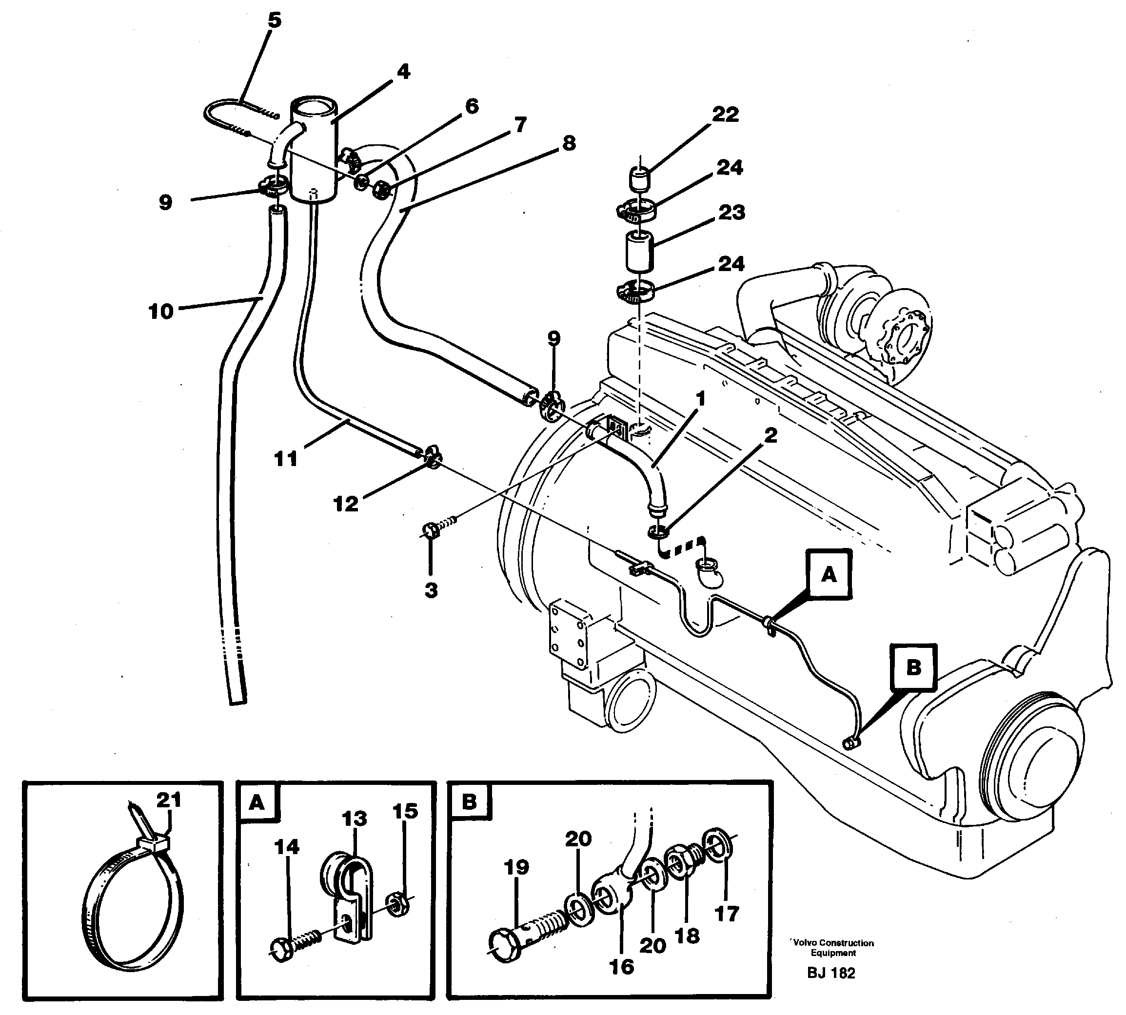 Схема запчастей Volvo A30C - 88531 Crankcase ventilation A30C VOLVO BM VOLVO BM A30C SER NO - 2320/- 2275, USA