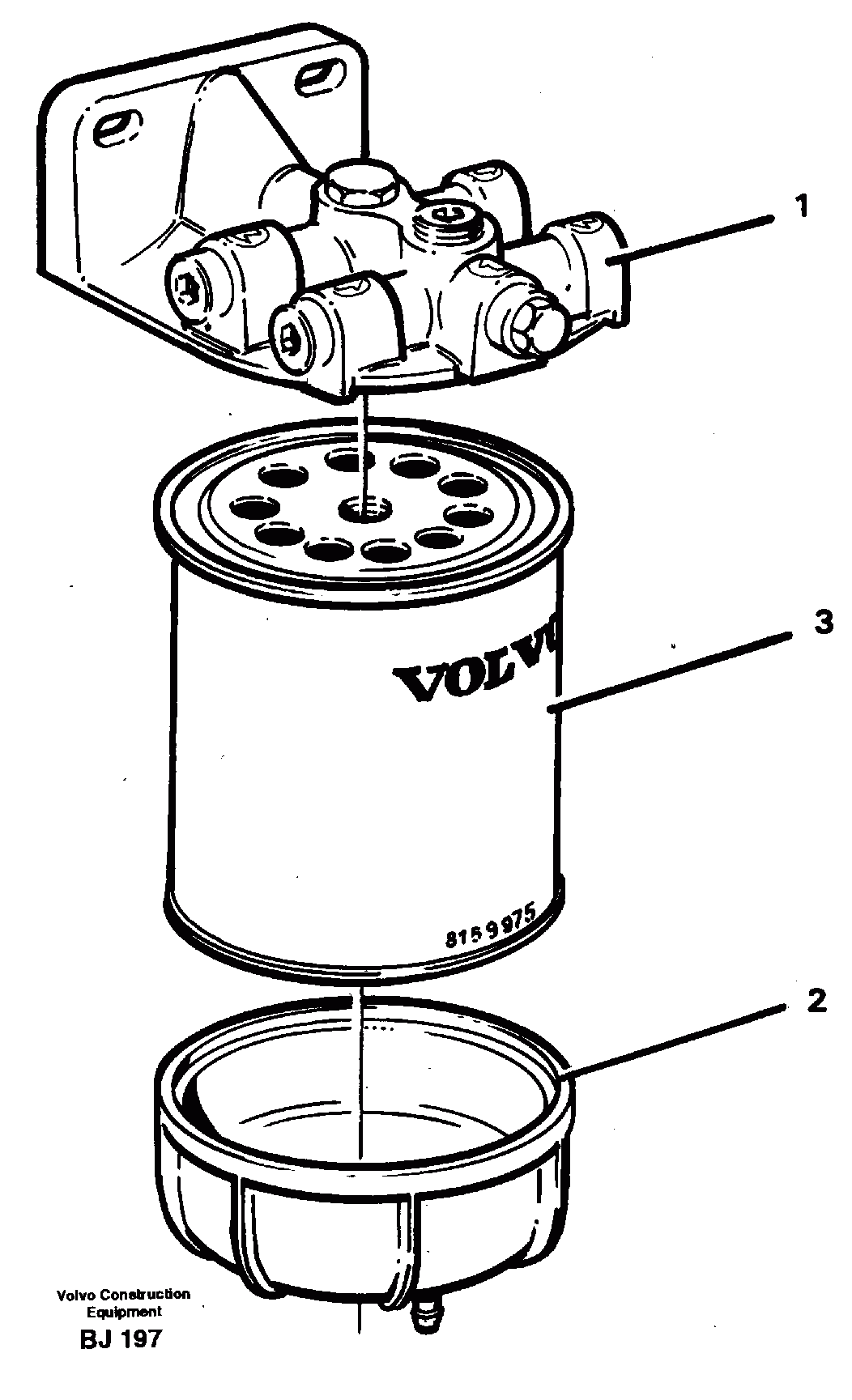 Схема запчастей Volvo A30C - 16827 Сепаратор влагоотделителя A30C VOLVO BM VOLVO BM A30C SER NO - 2320/- 2275, USA