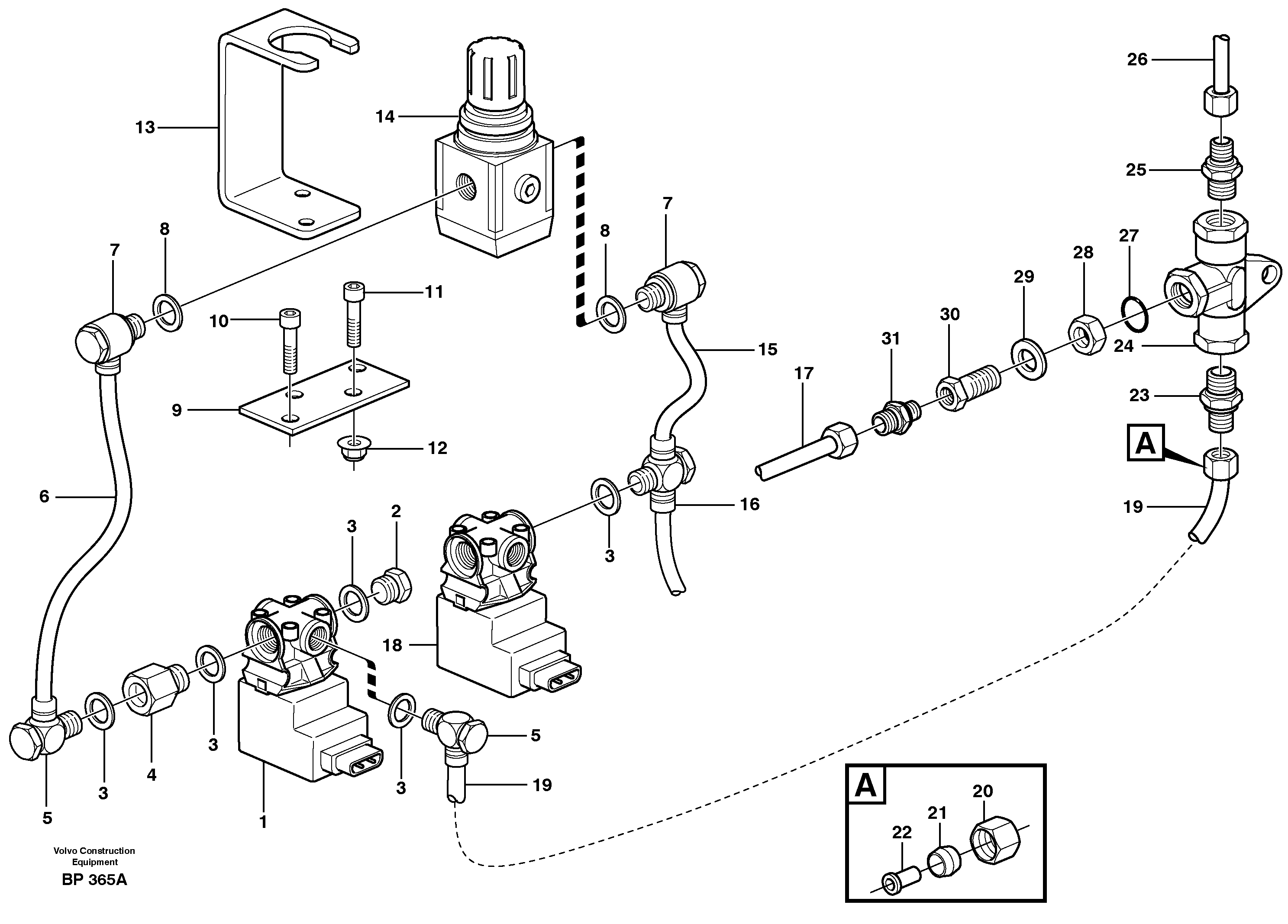 Схема запчастей Volvo A30C - 35264 Load and dump brake A30C