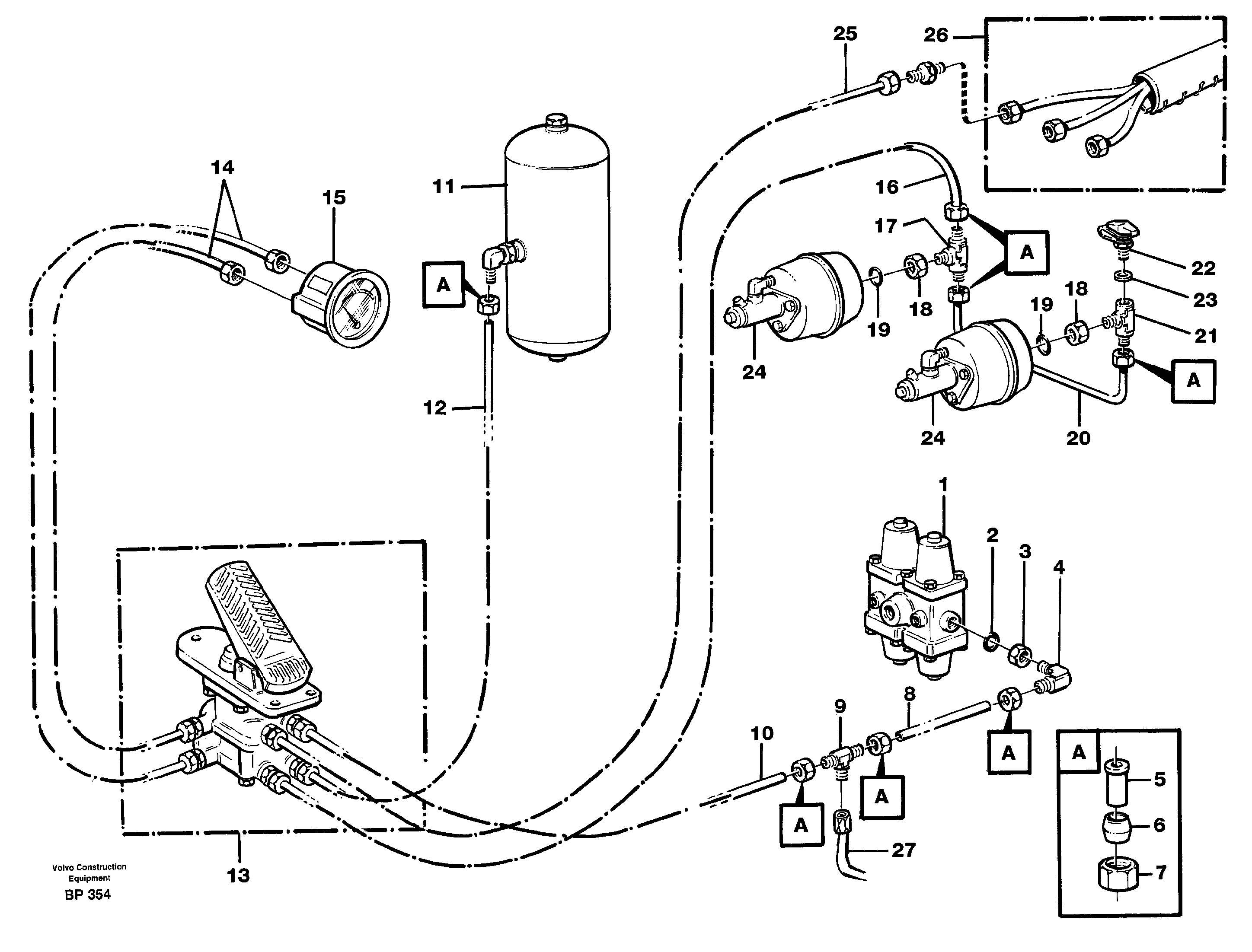 Схема запчастей Volvo A30C - 26466 Brake system, motor unit A30C