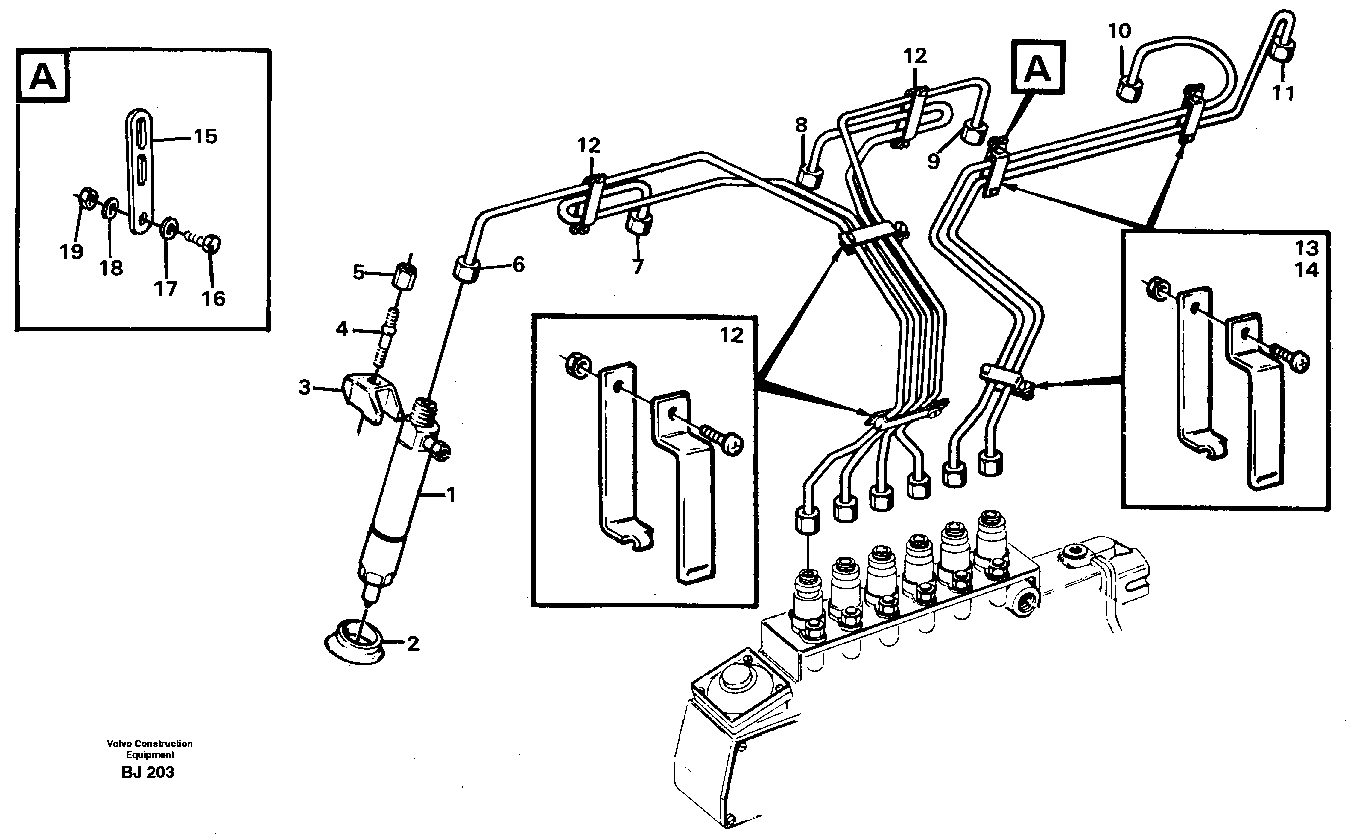 Схема запчастей Volvo A30C - 21922 Delivery pipe - injector A30C VOLVO BM VOLVO BM A30C SER NO - 2320/- 2275, USA