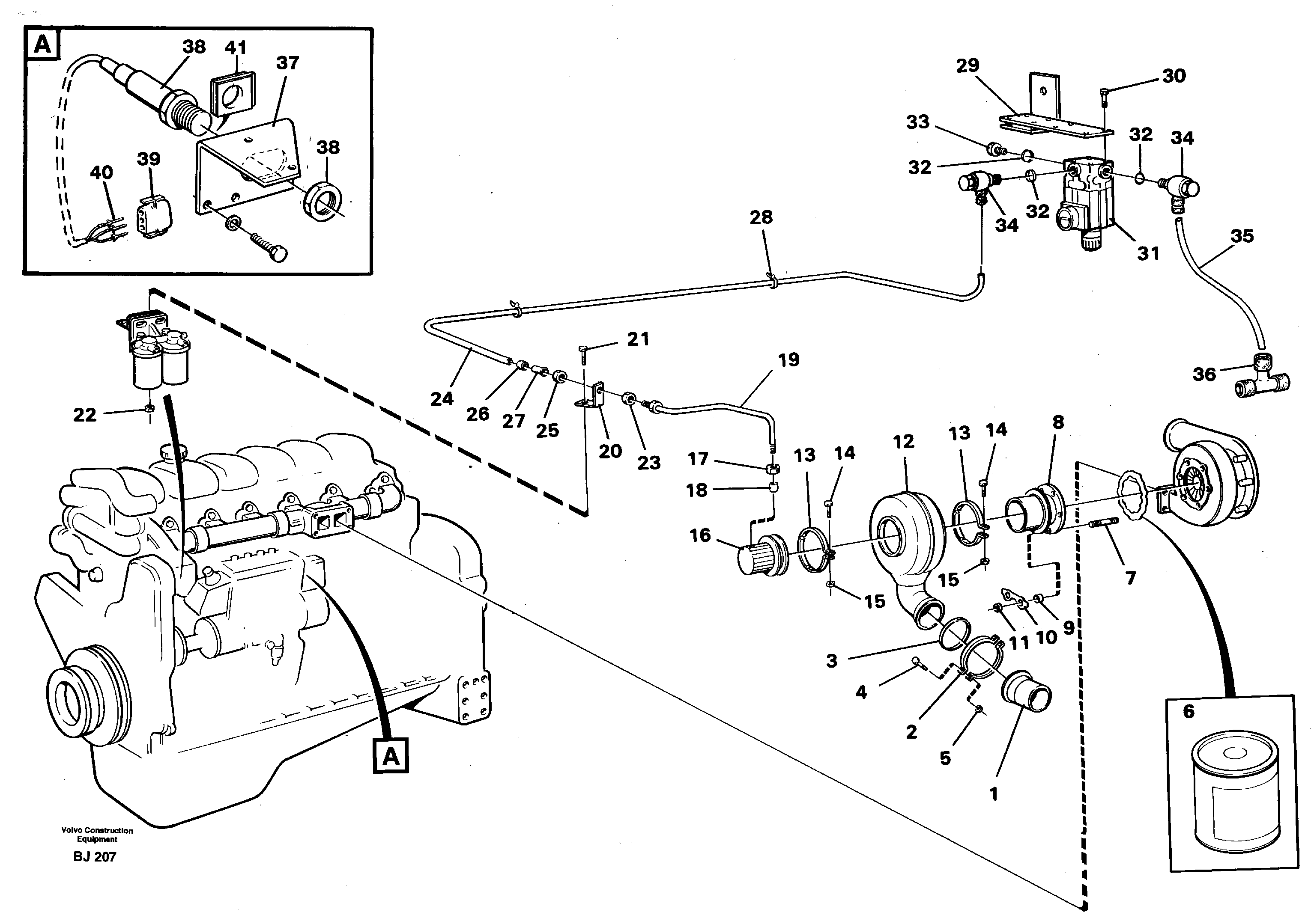 Схема запчастей Volvo A30C - 85040 Exhaust brake A30C VOLVO BM VOLVO BM A30C SER NO - 2320/- 2275, USA