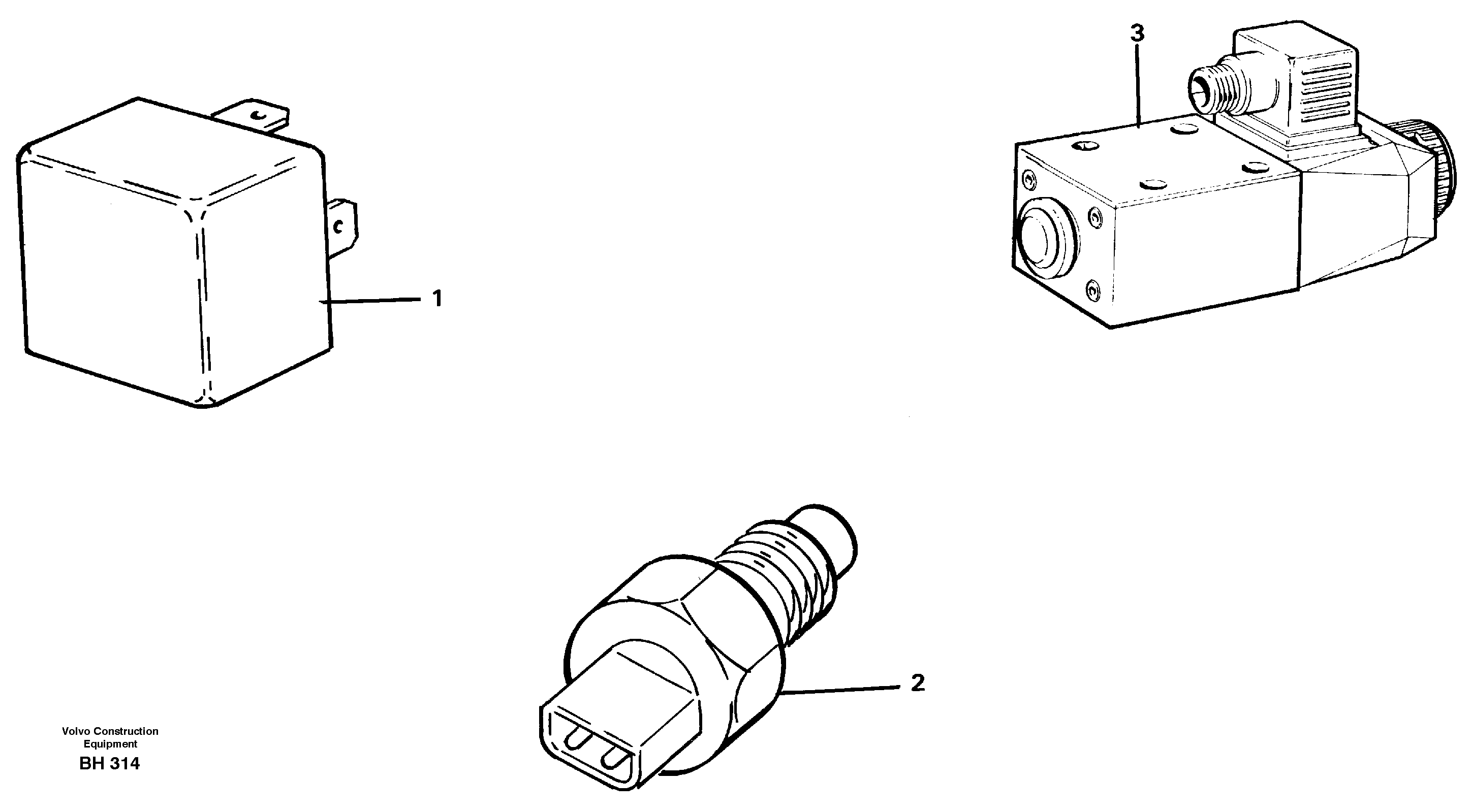 Схема запчастей Volvo A20C - 56764 Relays, sensors and solenoid valves Reference list A20C VOLVO BM VOLVO BM A20C SER NO - 3051