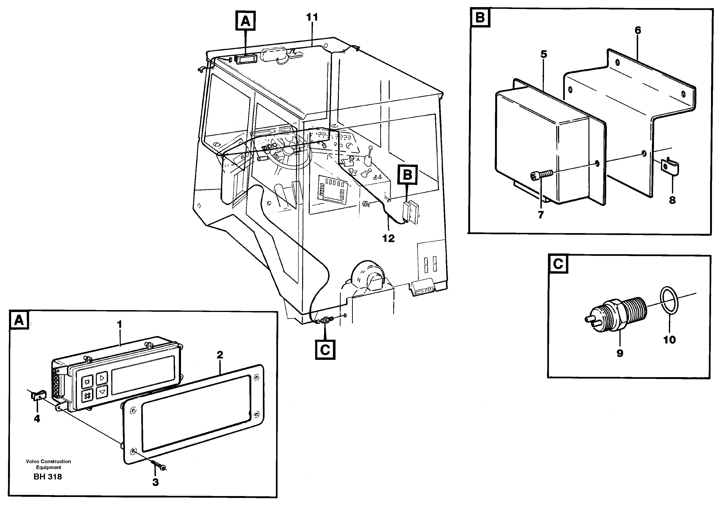 Схема запчастей Volvo A20C - 75034 Display panel A20C VOLVO BM VOLVO BM A20C SER NO - 3051