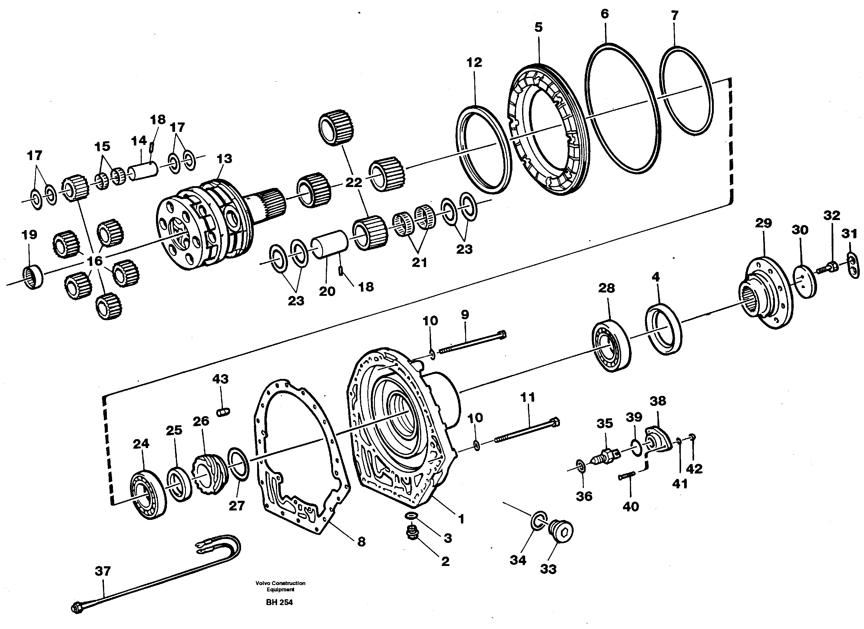 Схема запчастей Volvo A20C - 51545 Output gear A20C VOLVO BM VOLVO BM A20C SER NO - 3051