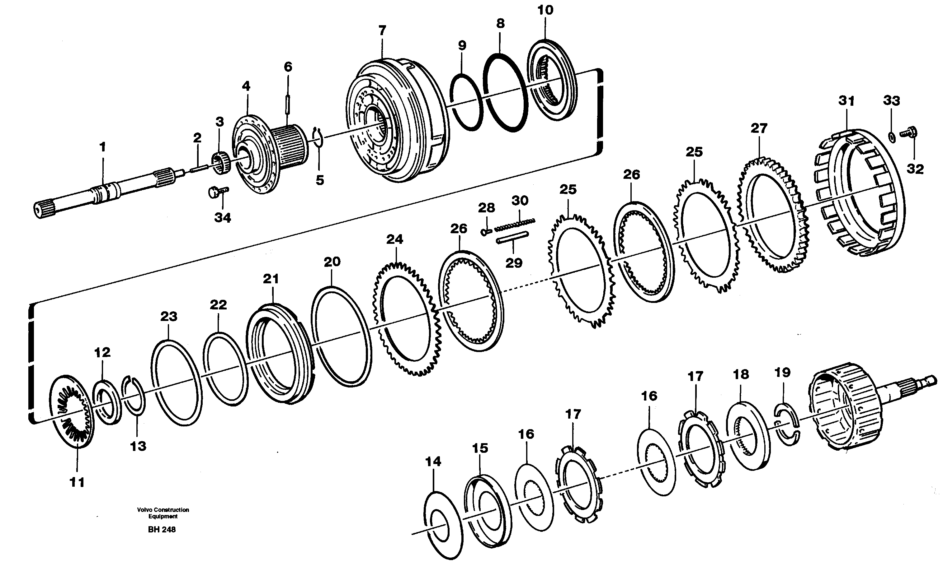 Схема запчастей Volvo A20C - 56765 Clutch A, B A20C VOLVO BM VOLVO BM A20C SER NO - 3051