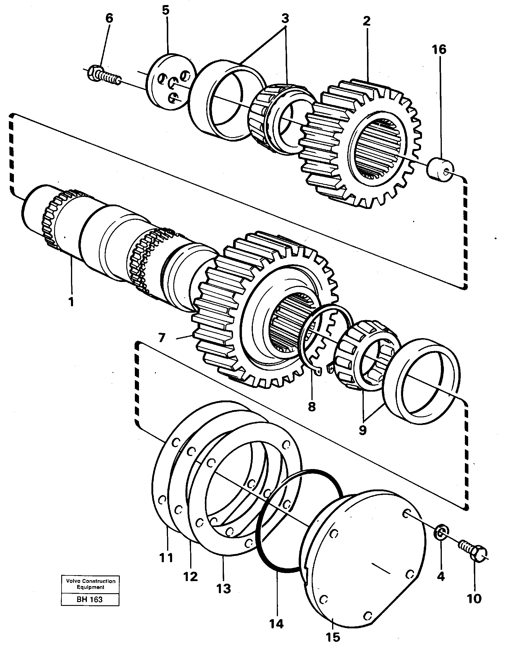 Схема запчастей Volvo A20C - 57427 Intermediate shaft A20C VOLVO BM VOLVO BM A20C SER NO - 3051